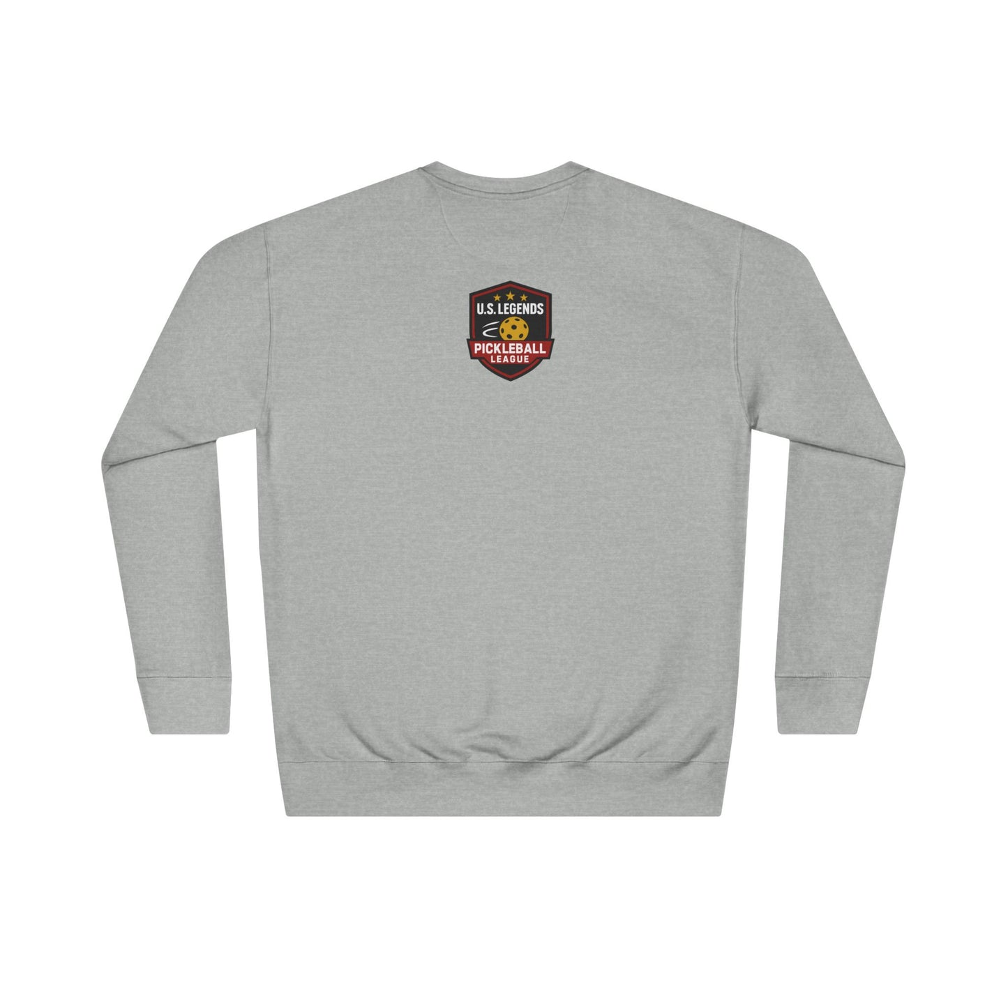 The Del Rays/US Legends Pickleball league on small back - High End Unisex Crew 60/40