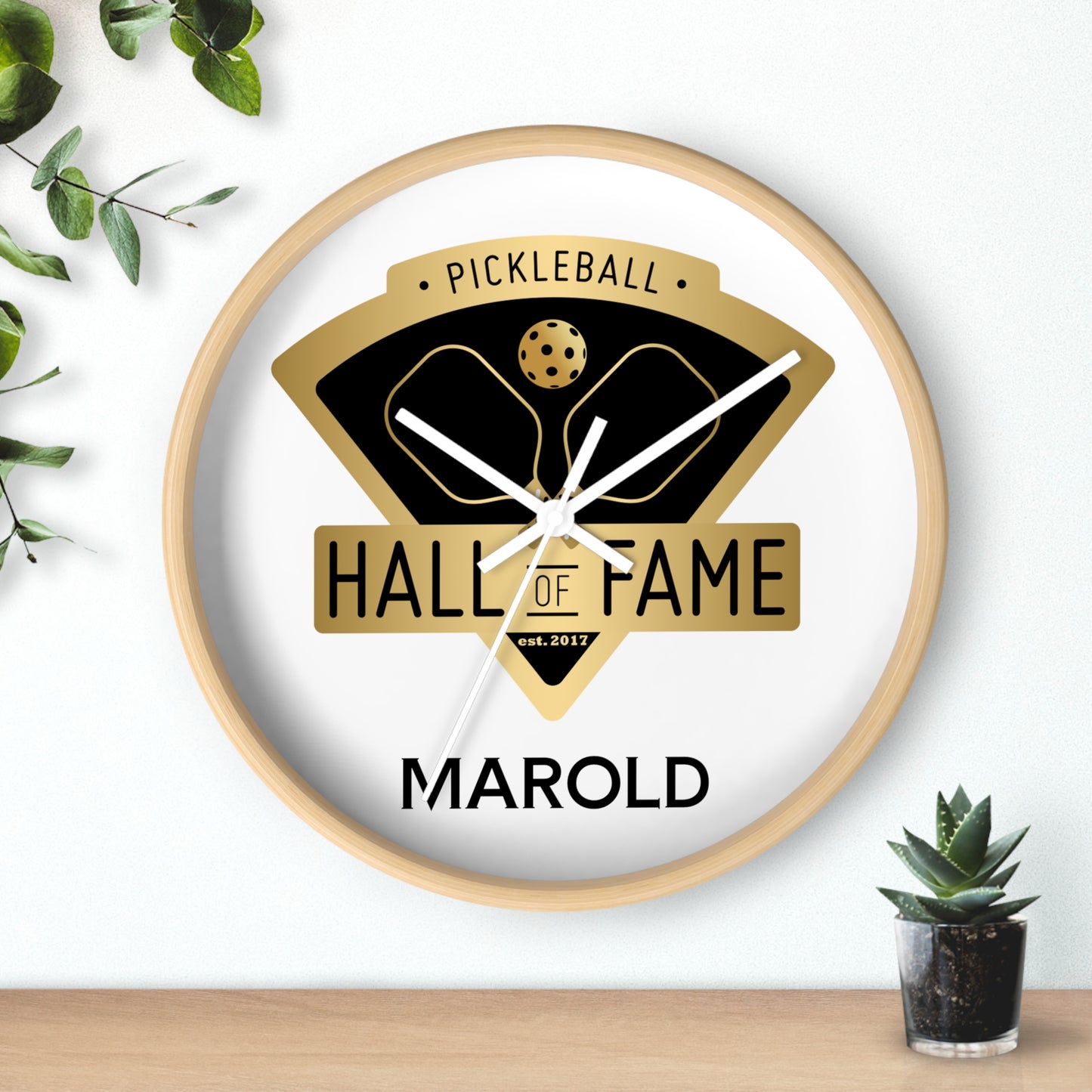 Pickleball Hall of Fame - Custom Name Wall Clock