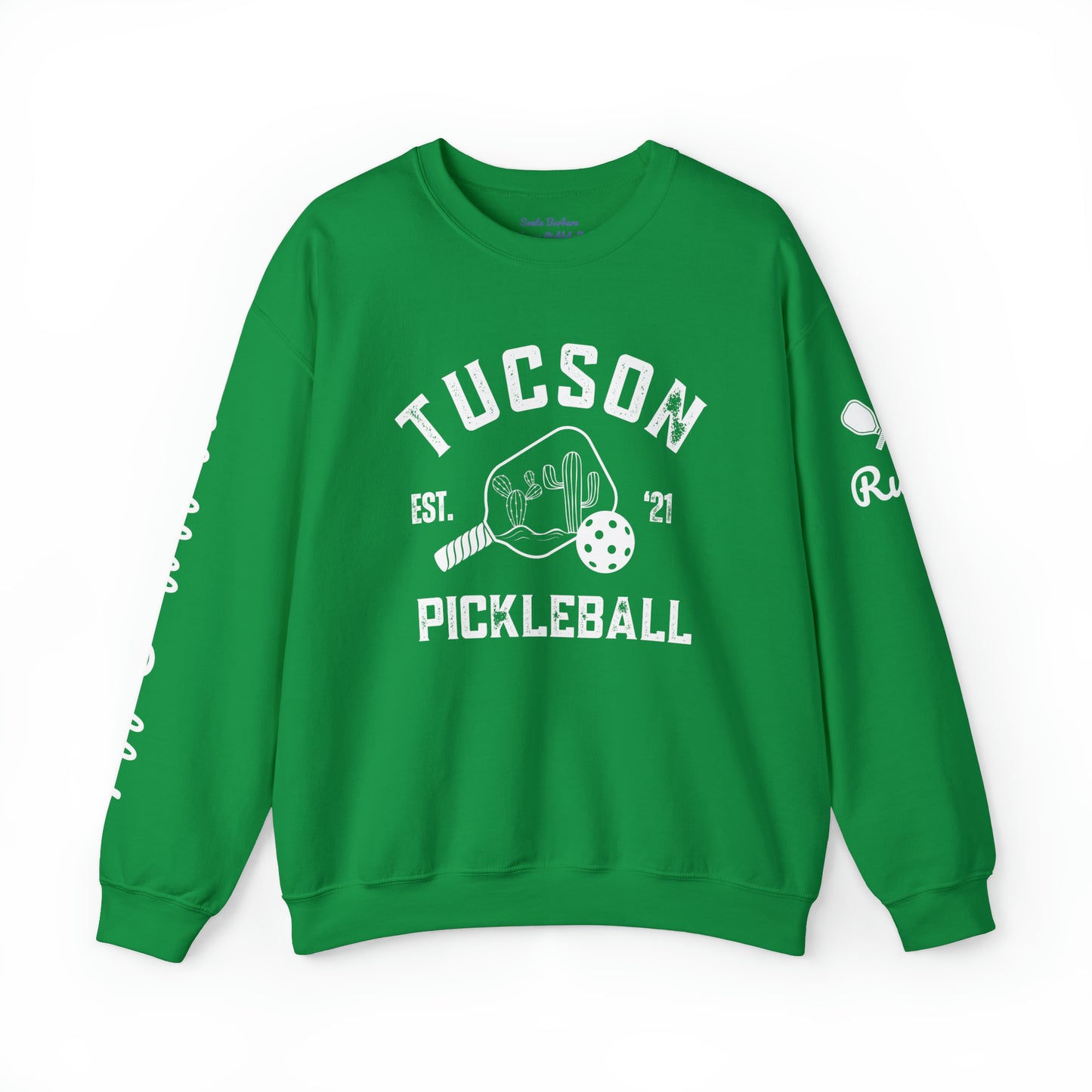 Hold the Pickle,Tucson Pickleball  - Crew. Customize sleeves where name is, add in notes