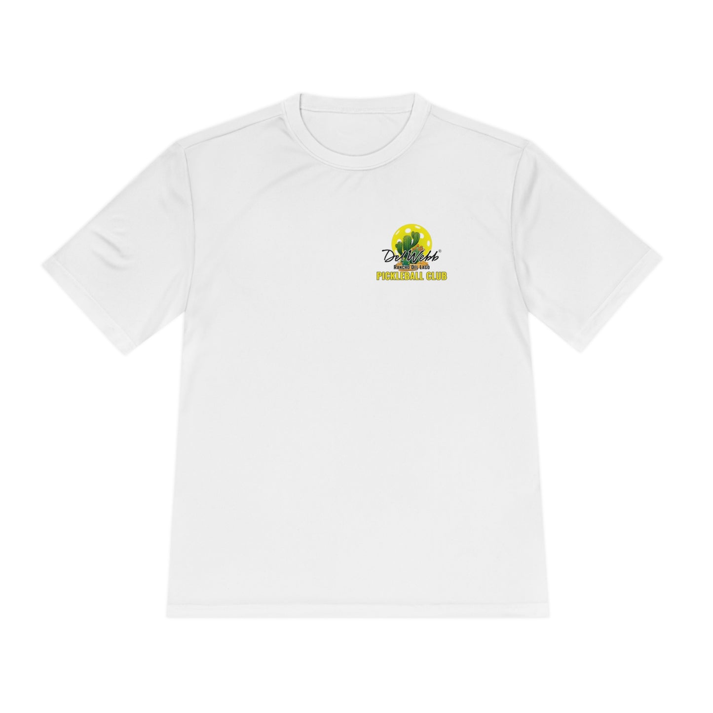 Del Webb Pickleball - Fuller Cut, Unisex Moisture Wicking Tee, SPF 40 - can customize back
