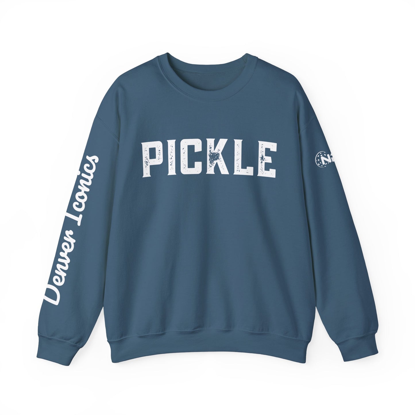 PICKLE w/ Denver Iconics in script - custom Crew - (no Denver Iconics logo) personalize sleeve and or back