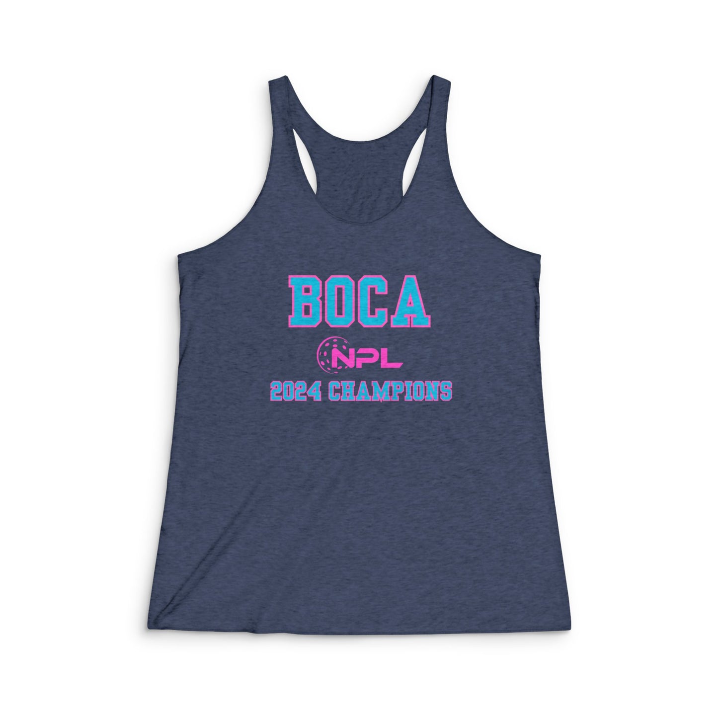 BOCA NPL Champs - Next Level Women's Tri-Blend Racerback Tank nothing on back