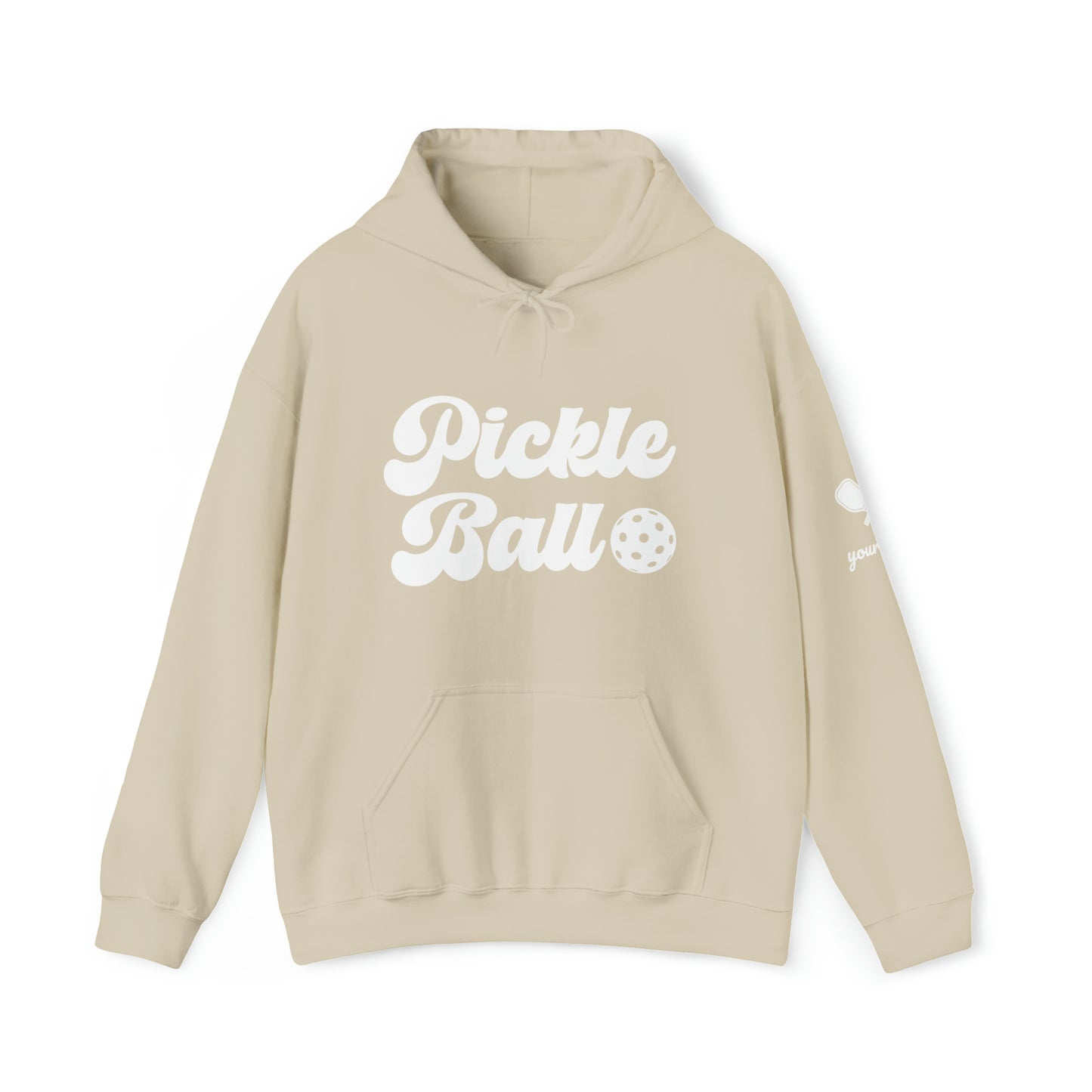 Retro Pickleball Hoodie - customize sleeves & back, add in notes