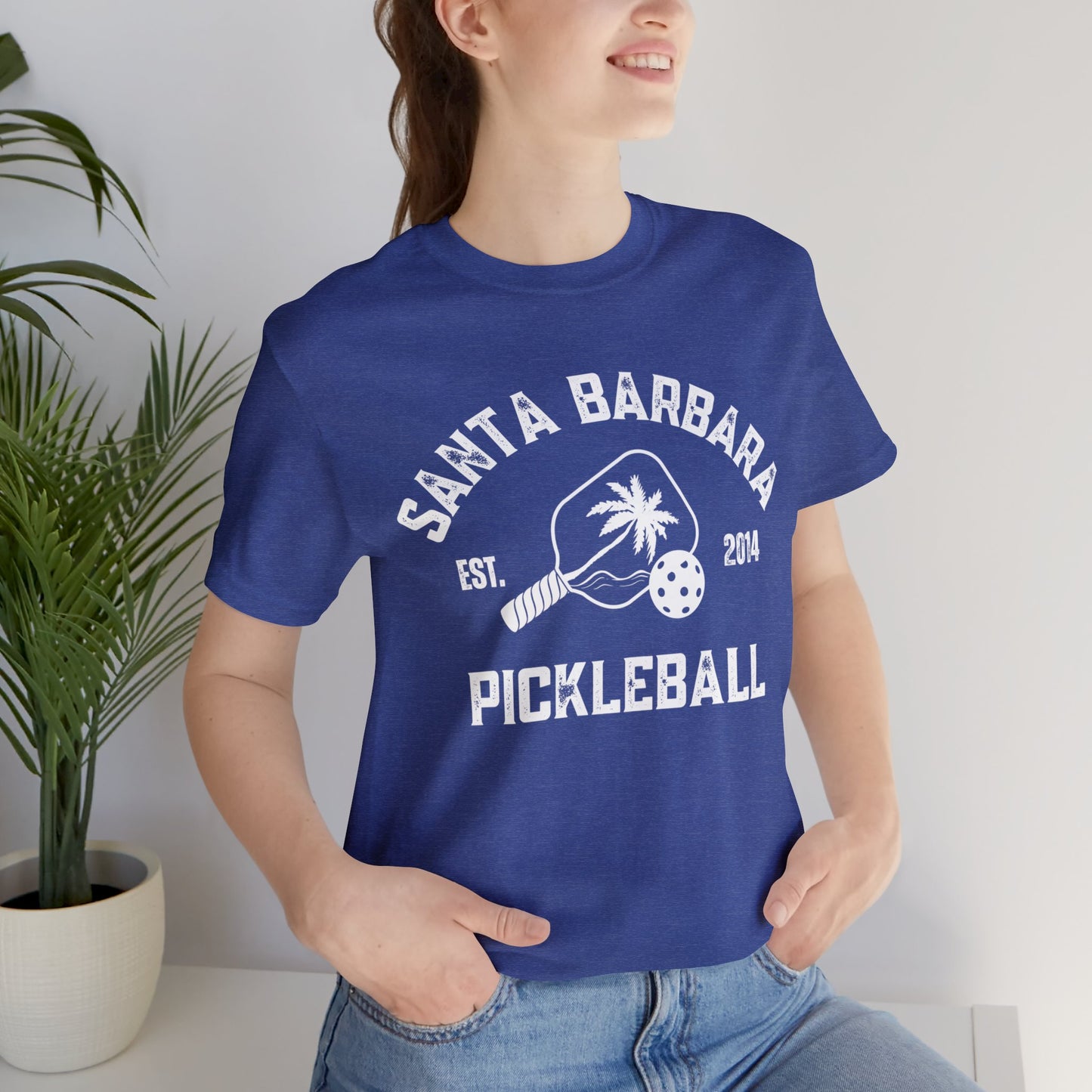 Santa Barbara Pickleball original - 2 day - Unisex 100% airline cotton Jersey Short Sleeve Tee