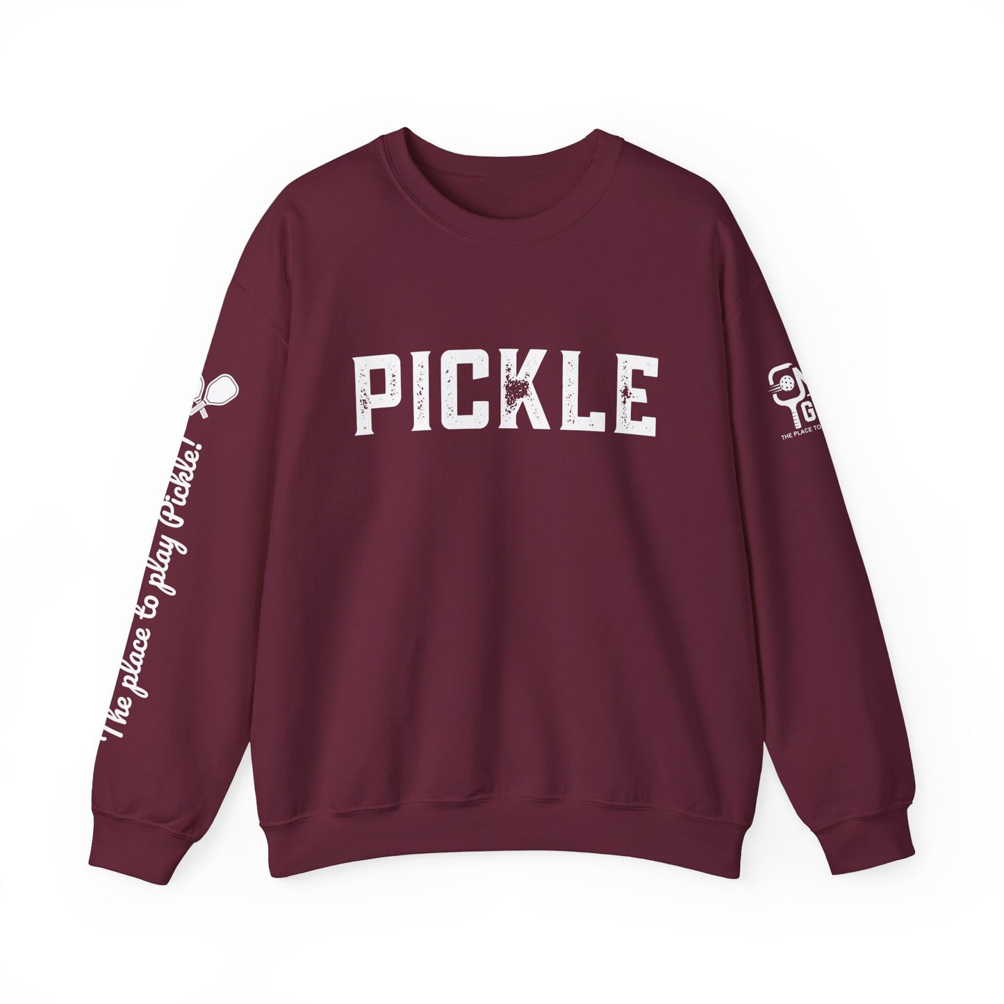 Net Game PICKLE Distressed Crew- add name under paddle, free