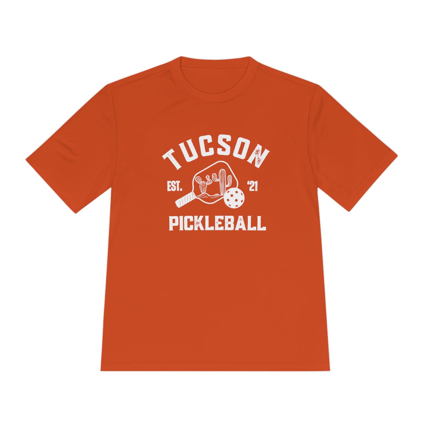 Tucson AZ Pickleball - SPF 40, Unisex Moisture Wicking Tee. Can customize back