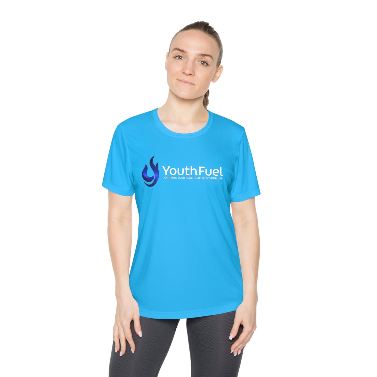 YouthFuel - SPF 40, Ladies Moisture Wicking Competitor Tee (Gamma Logo added)
