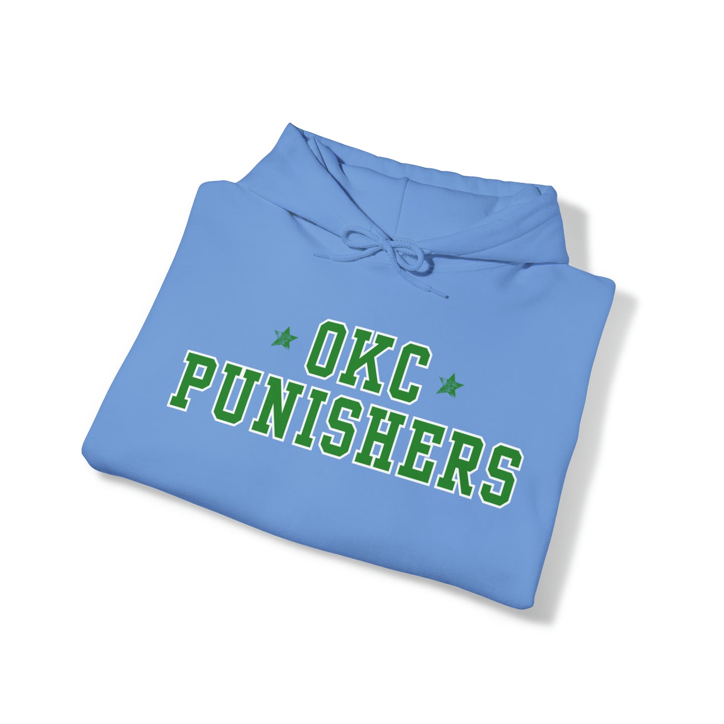OKC Punishers Hoodie w/ Stars Green Letters - customize sleeve & back