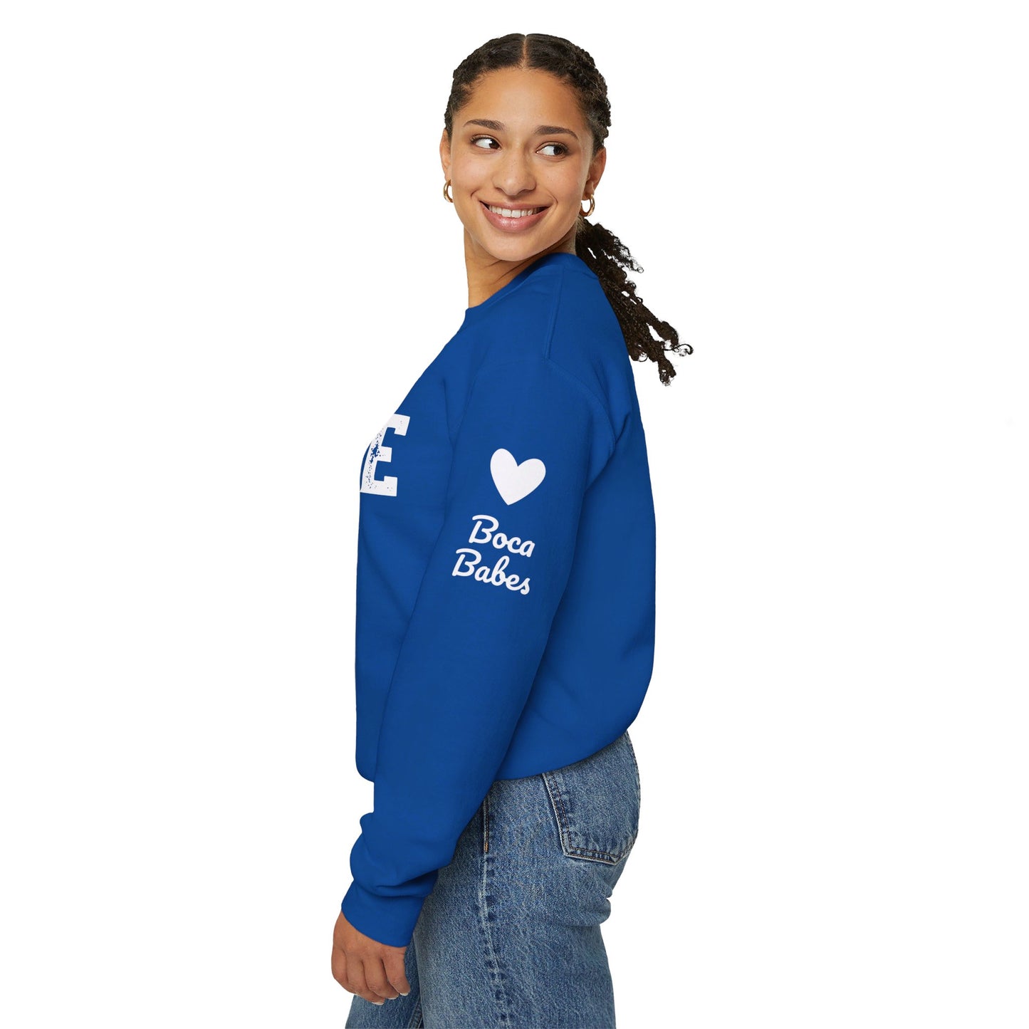 Boca Babes - 50/50 Plush - (heathered & solid colors) personalize sleeve and or back