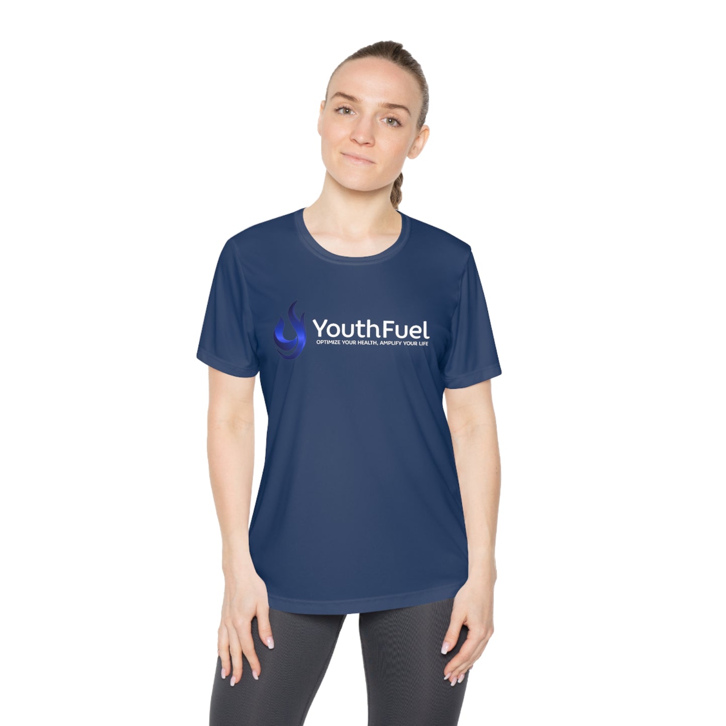 YouthFuel - SPF 40, Ladies Moisture Wicking Competitor Tee (Gamma Logo added)