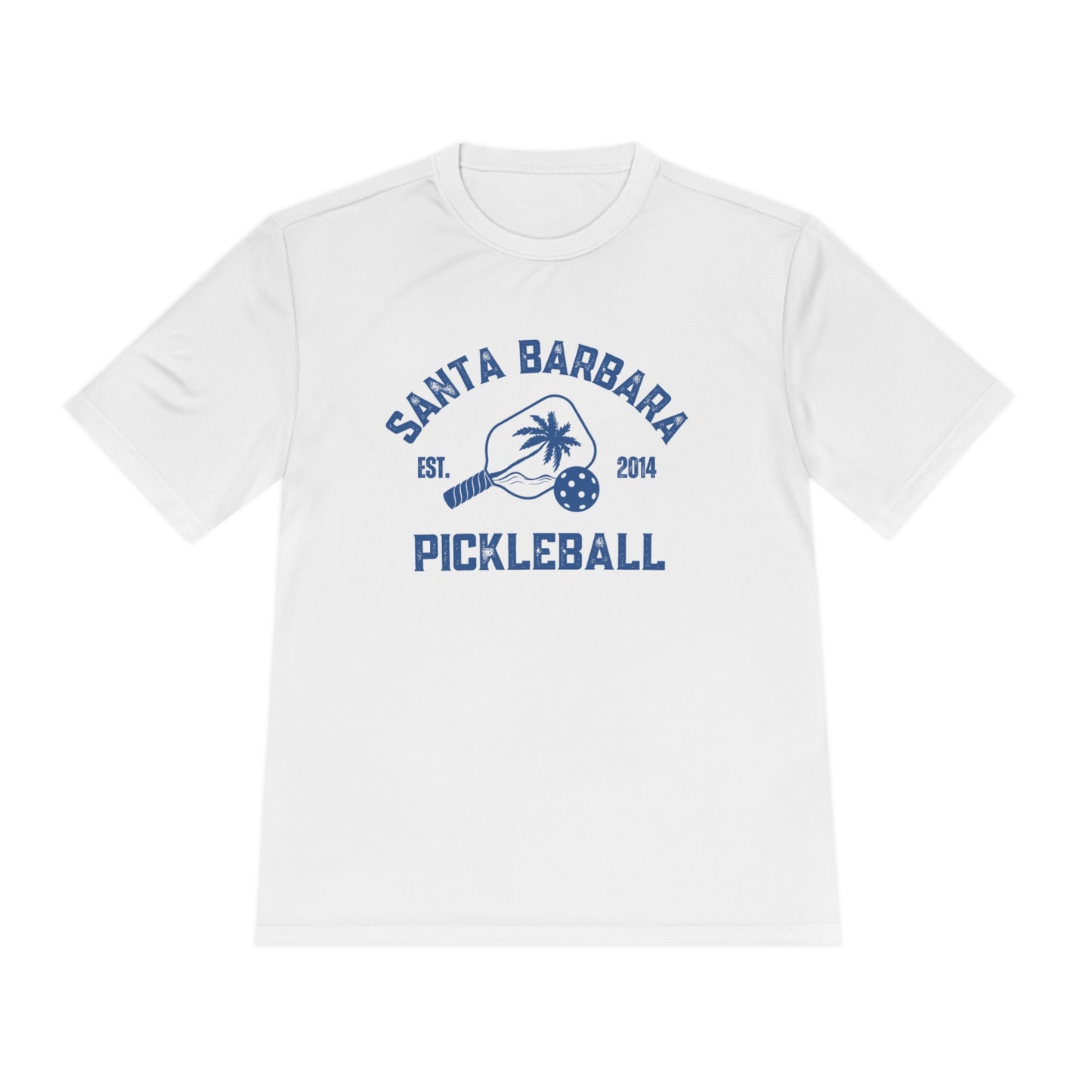 Santa Barbara Pickleball - White Unisex Moisture Wicking Tee