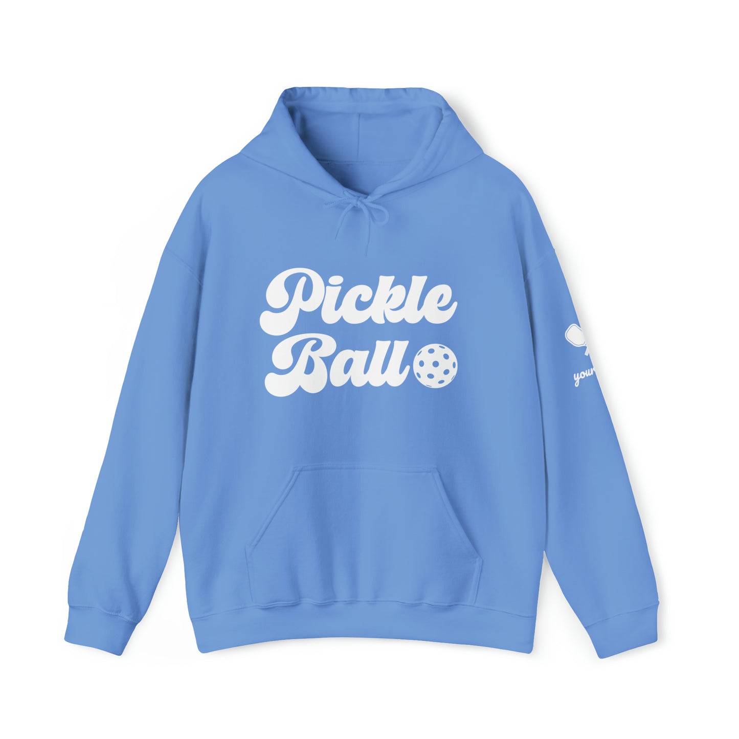 Retro Pickleball Hoodie - customize sleeves & back, add in notes