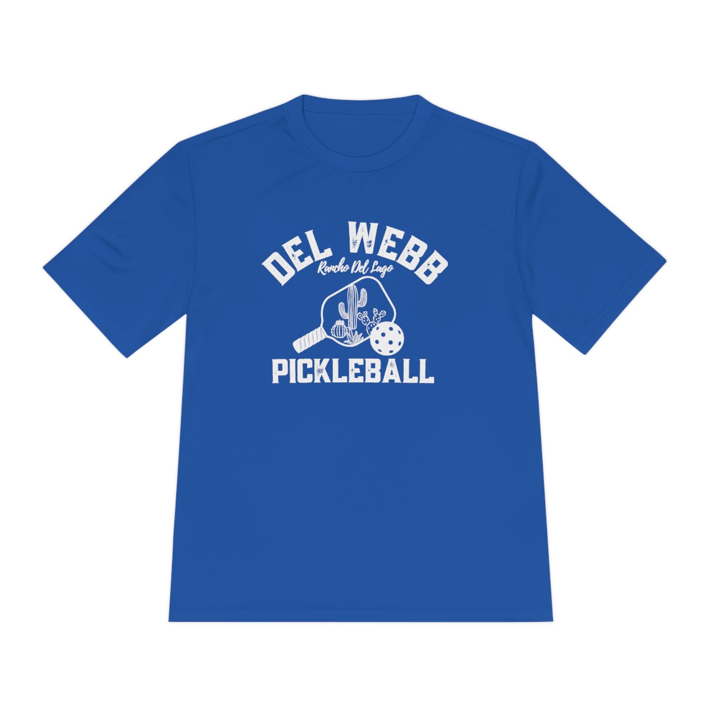 Del Webb Pickleball - Fuller Cut, Unisex Moisture Wicking Tee, SPF 40 - can customize back