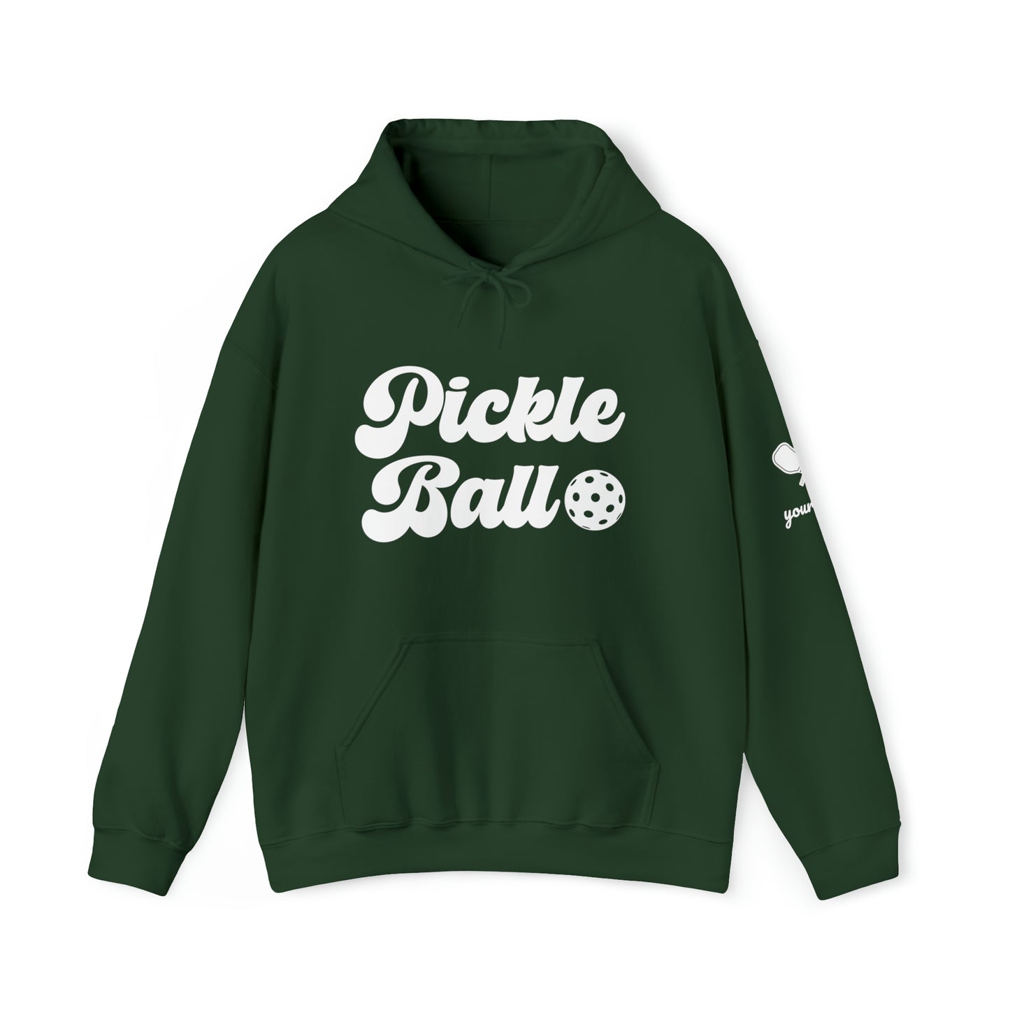 Retro Pickleball Hoodie - customize sleeves & back, add in notes
