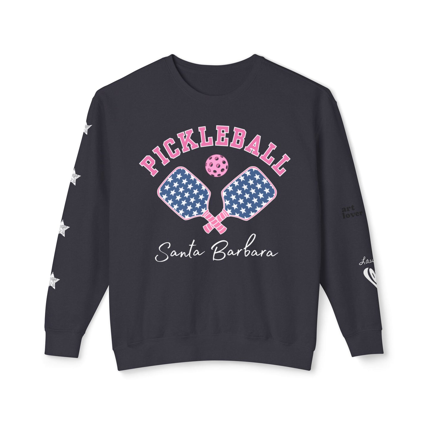 Pickleball Stars Sweatshirt, Unisex Lightweight Crewneck, Garment Dyed