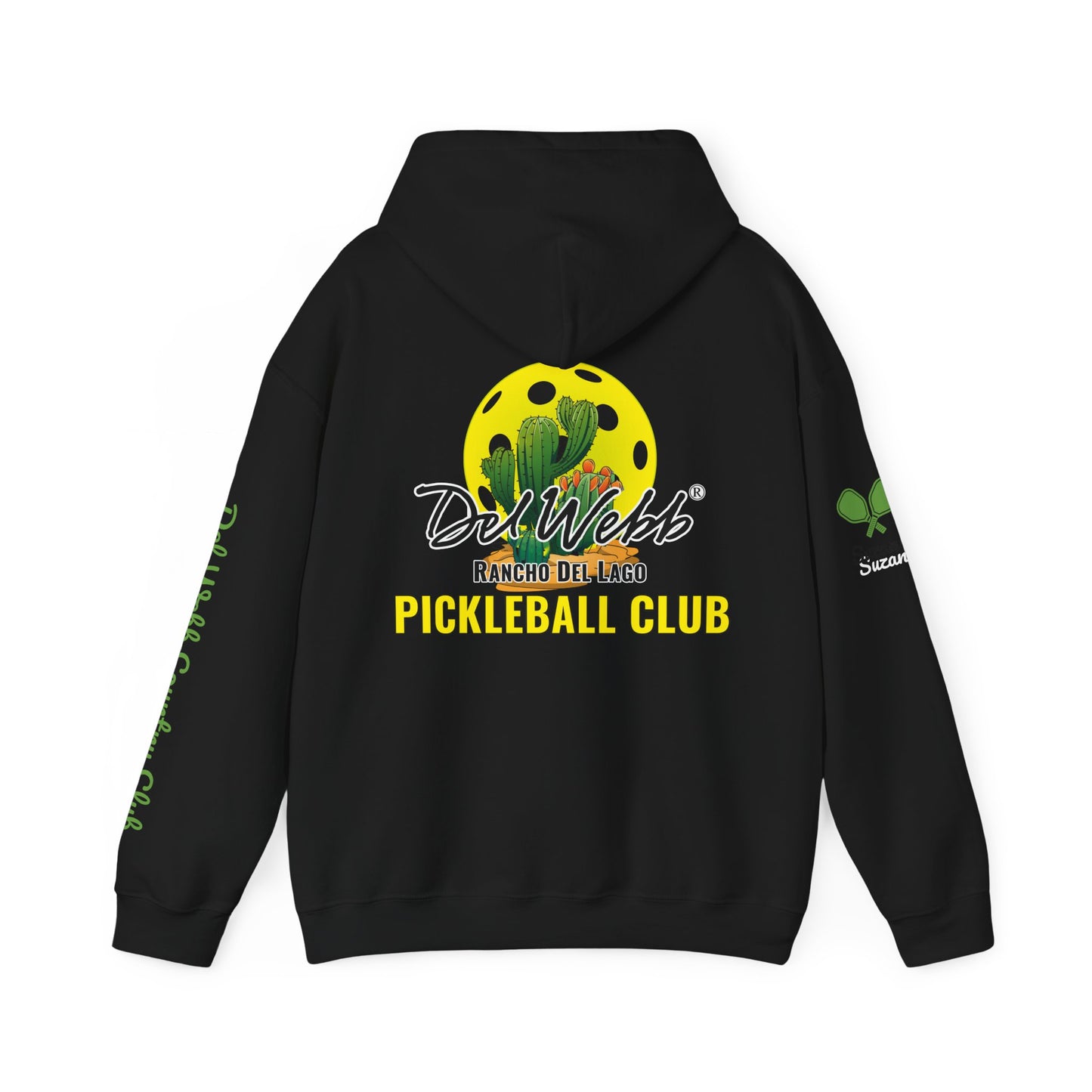 Del Webb Pickleball Club Hoodie - left chest logo/back logo - customize sleeve