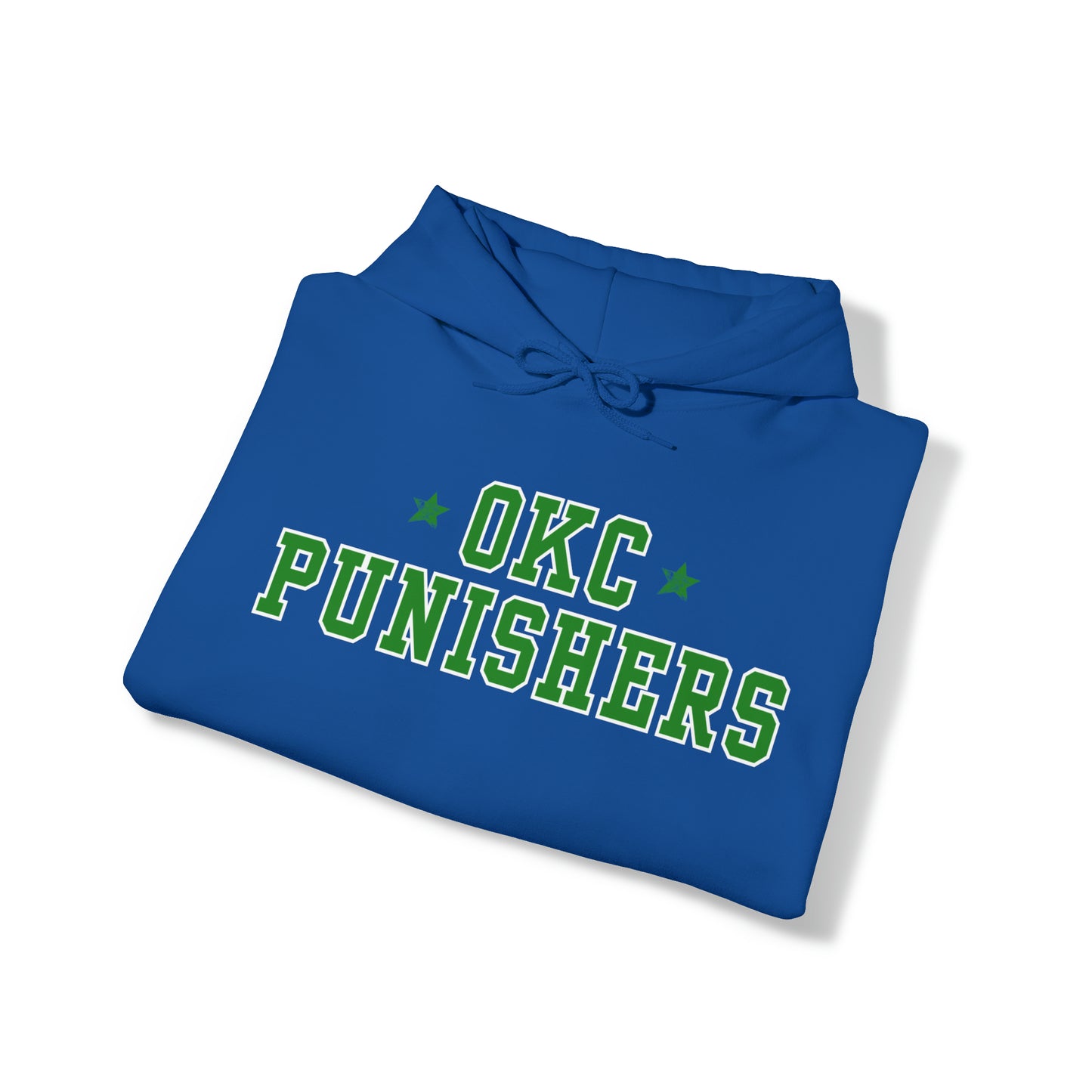 OKC Punishers Hoodie w/ Stars Green Letters - customize sleeve & back
