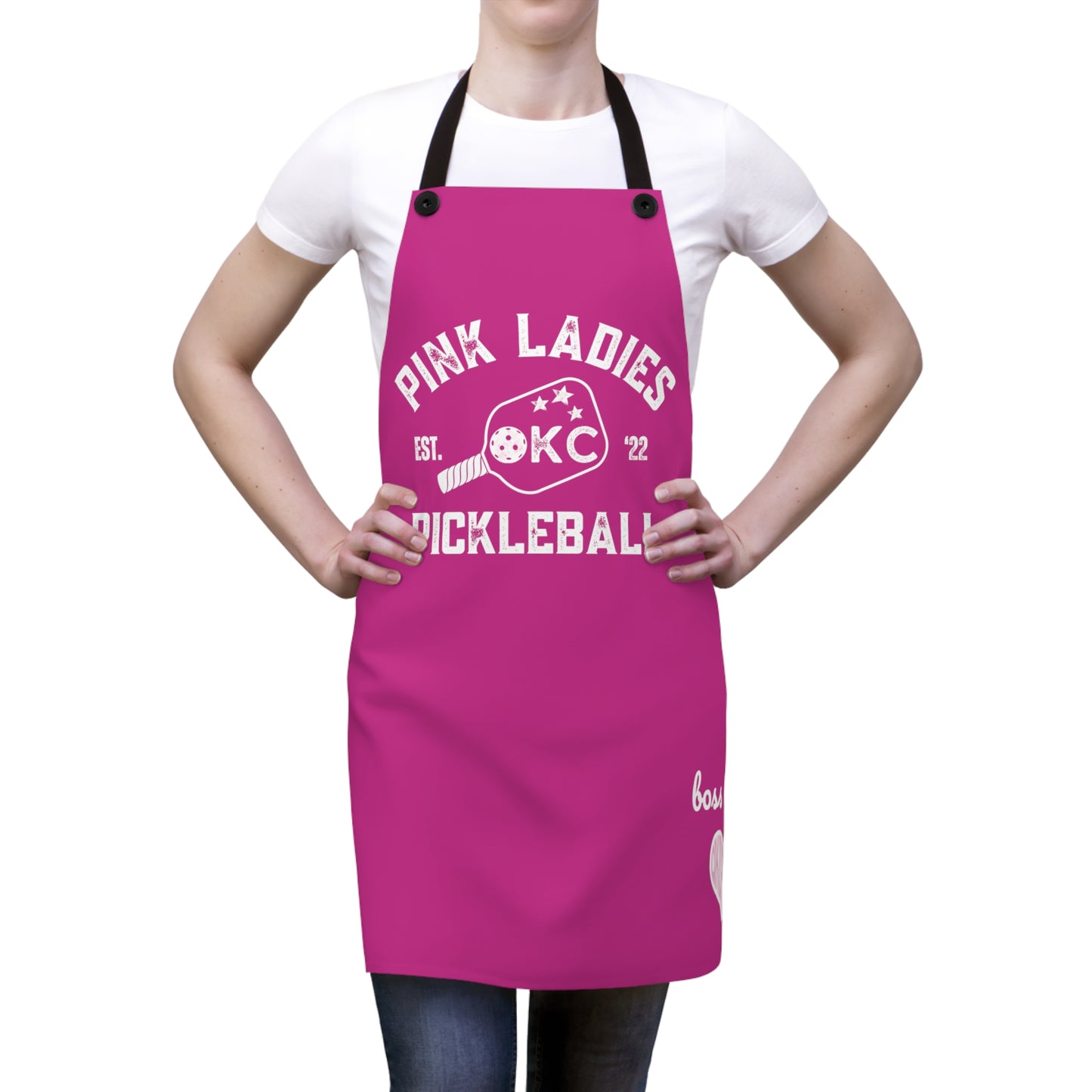 Pink Ladies Pickleball Apron -customize your name