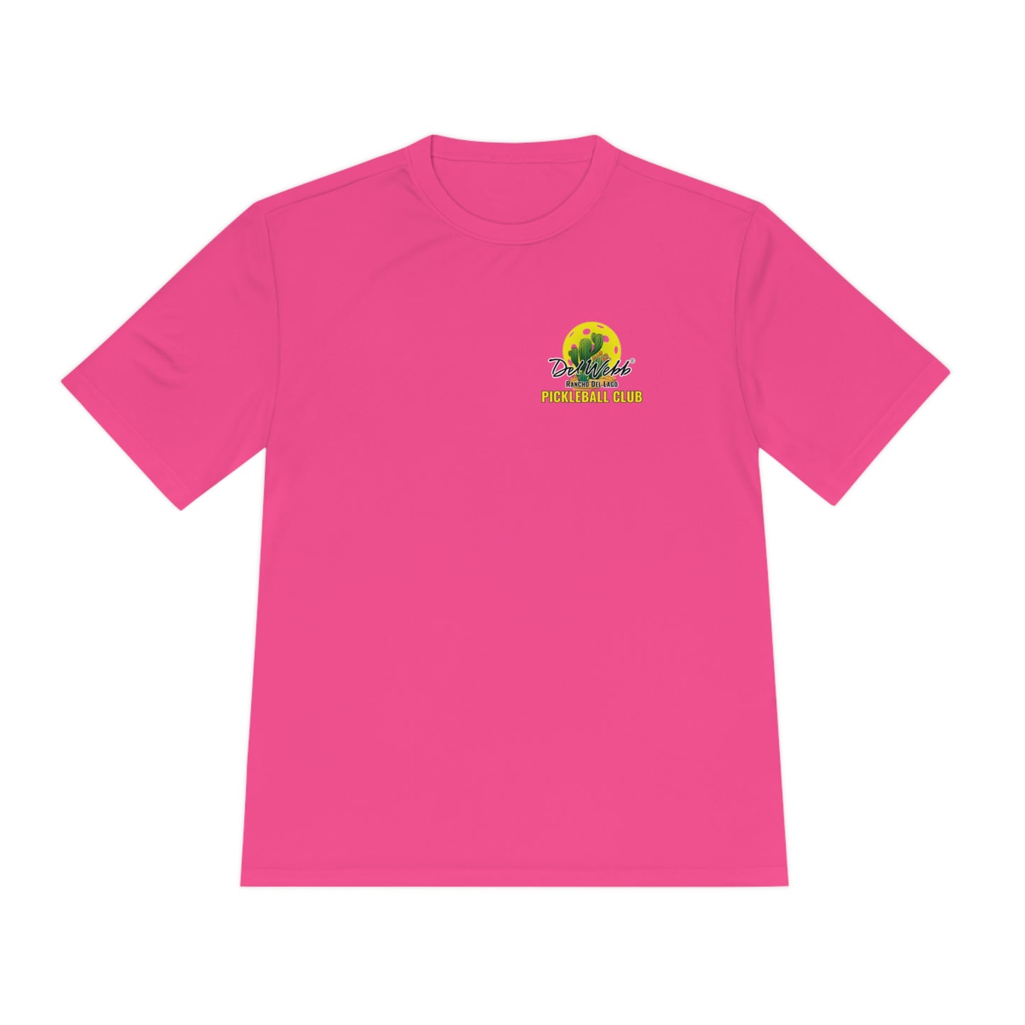 Del Webb Pickleball - Fuller Cut, Unisex Moisture Wicking Tee, SPF 40 - can customize back