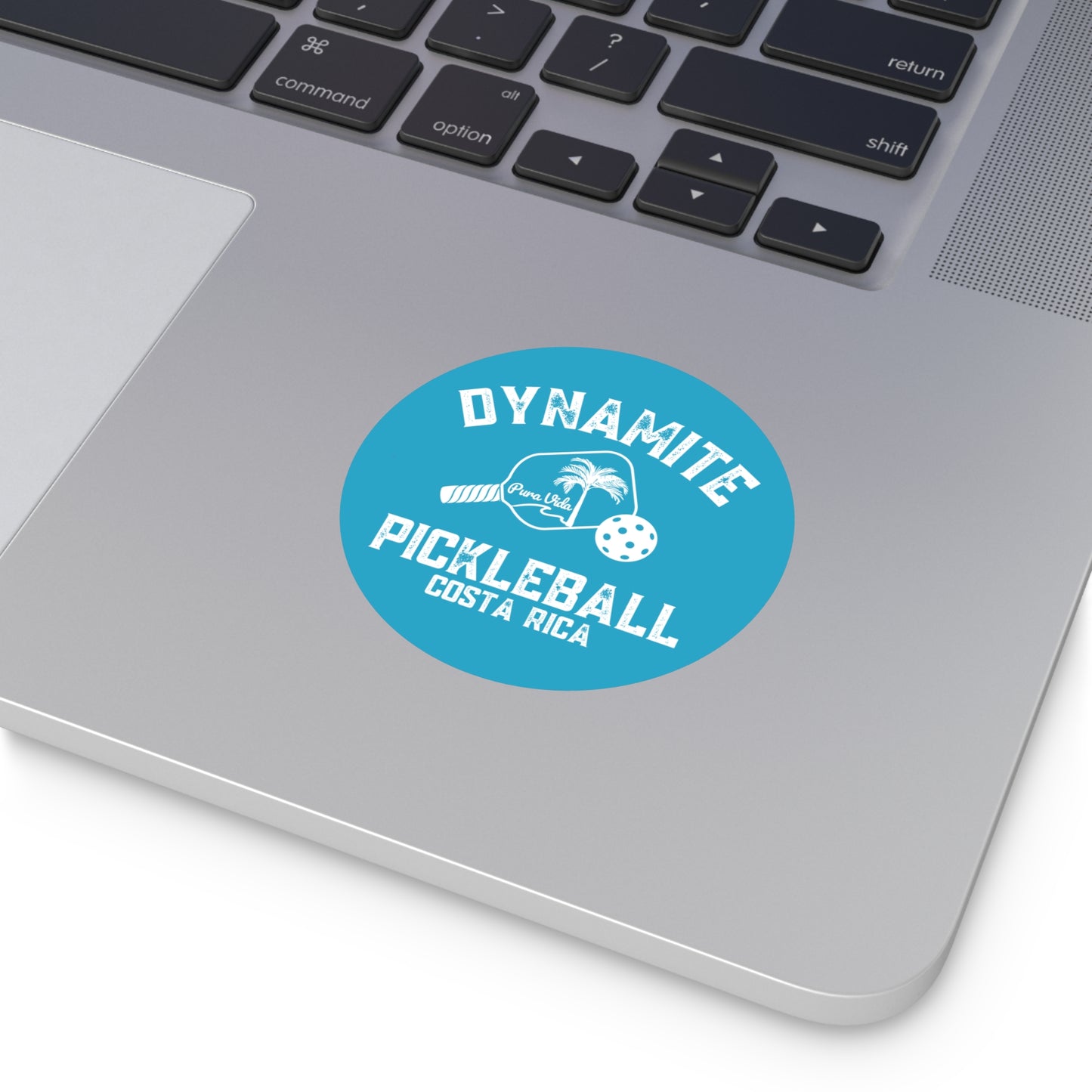 Pura Vida Dynamite Pickleball Round Vinyl Stickers