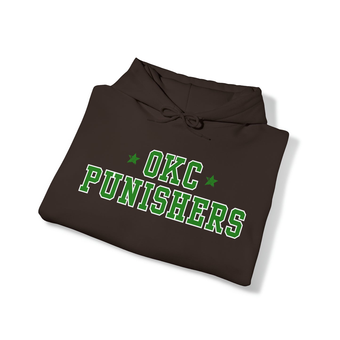 OKC Punishers Hoodie w/ Stars Green Letters - customize sleeve & back