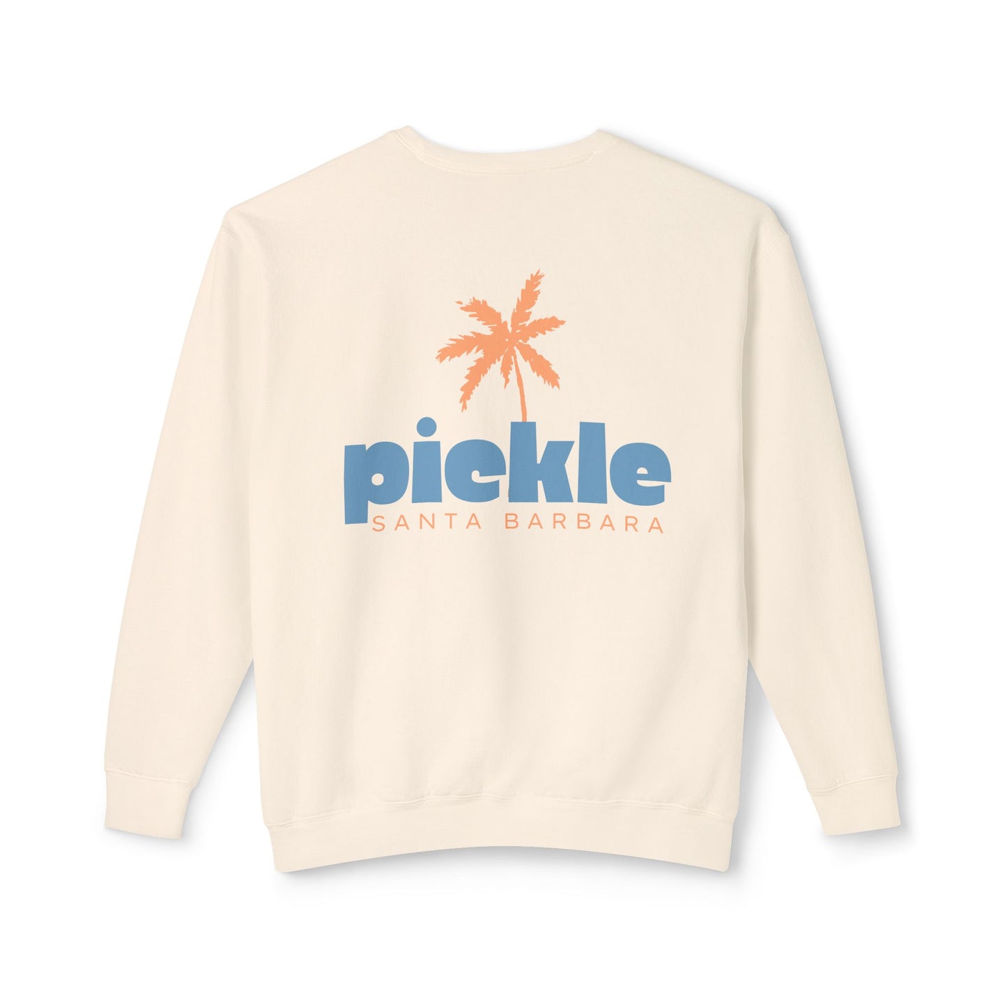 PICKLE Palm Tree (Blue Green) - Santa Barbara (or your city) Lightweight Crew - Garment Dyed