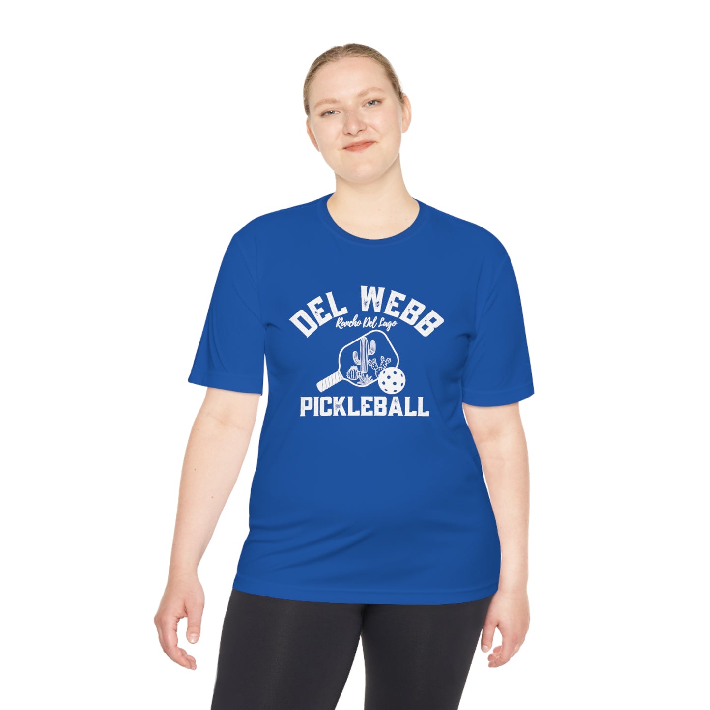 Del Webb Pickleball - Fuller Cut, Unisex Moisture Wicking Tee, SPF 40 - can customize back