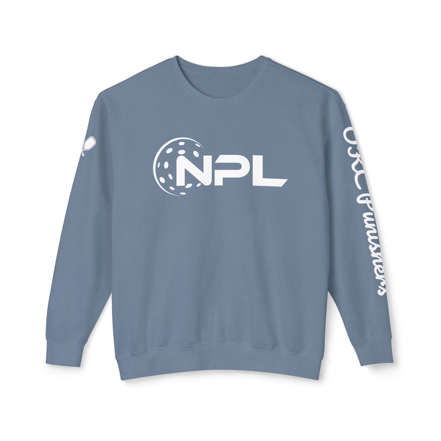 NPL Garment Dyed- Unisex Garment Dyed Lightweight Crew - Customize Sleeve w/ Name