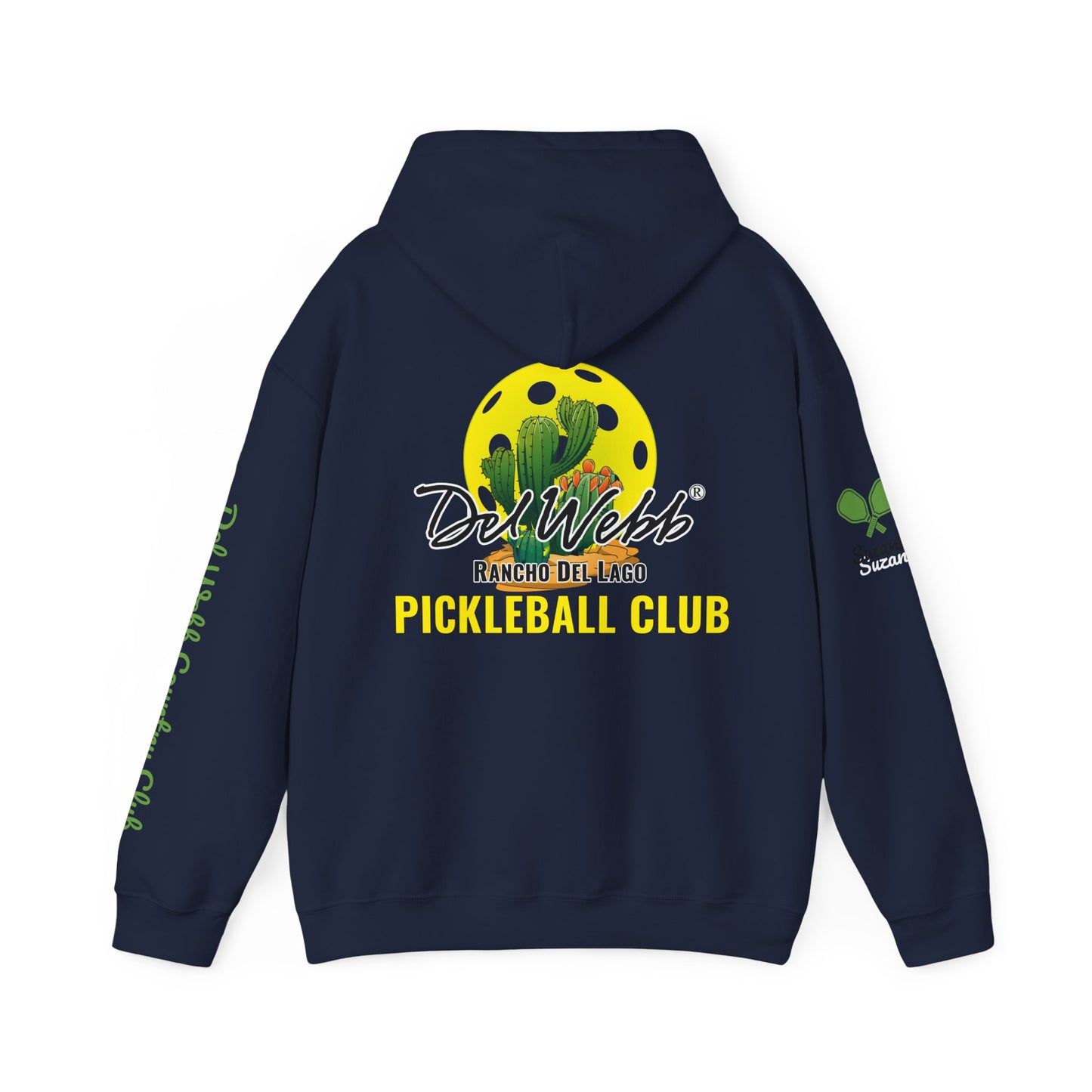 Del Webb Pickleball Club Hoodie - left chest logo/back logo - customize sleeve