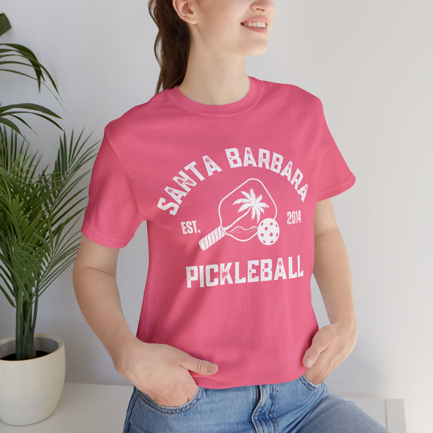 Santa Barbara Pickleball original - 2 day - Unisex 100% airline cotton Jersey Short Sleeve Tee