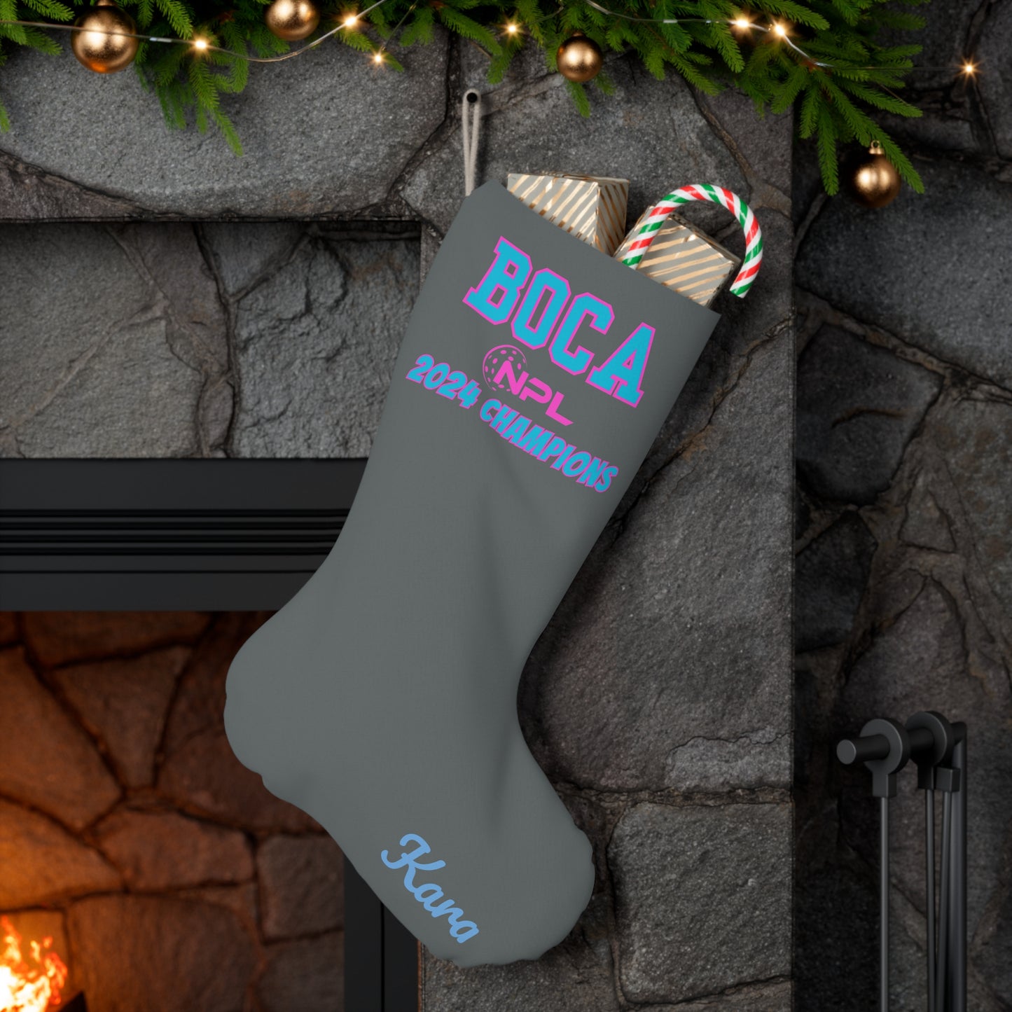 BOCA NPL Team Custom Santa Stocking - add name at checkout in notes