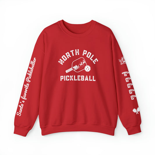 North Pole Pickleball Crew - Santa’s Favorite Pickleballer (can customize sleeve with any saying or name & back