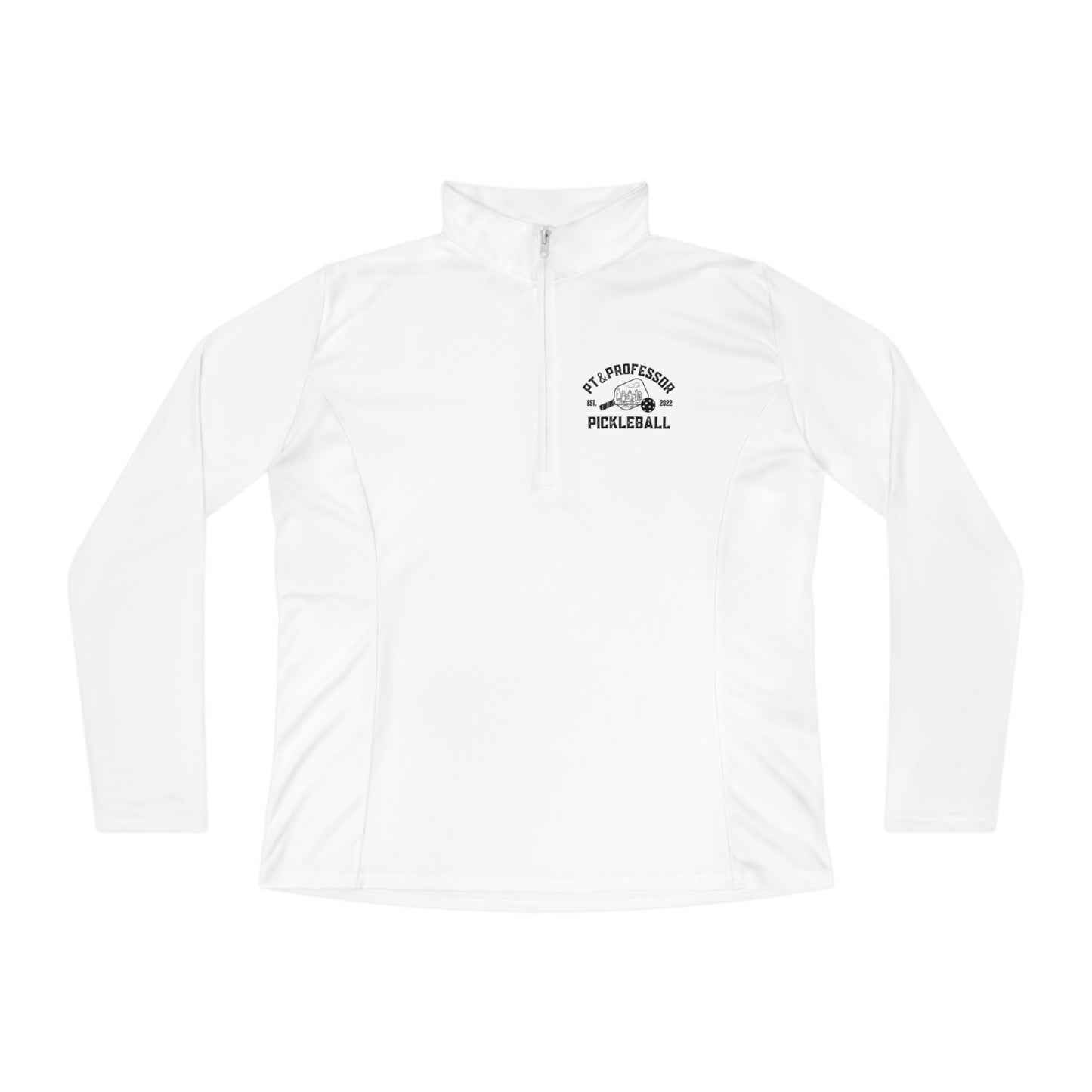 Black on white PT & Professor - Ladies Quarter-Zip Pullover