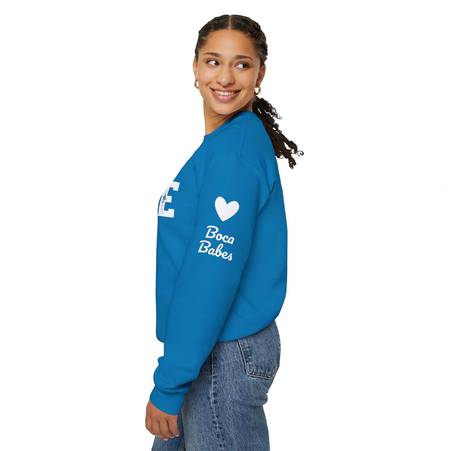 Boca Babes - 50/50 Plush - (heathered & solid colors) personalize sleeve and or back