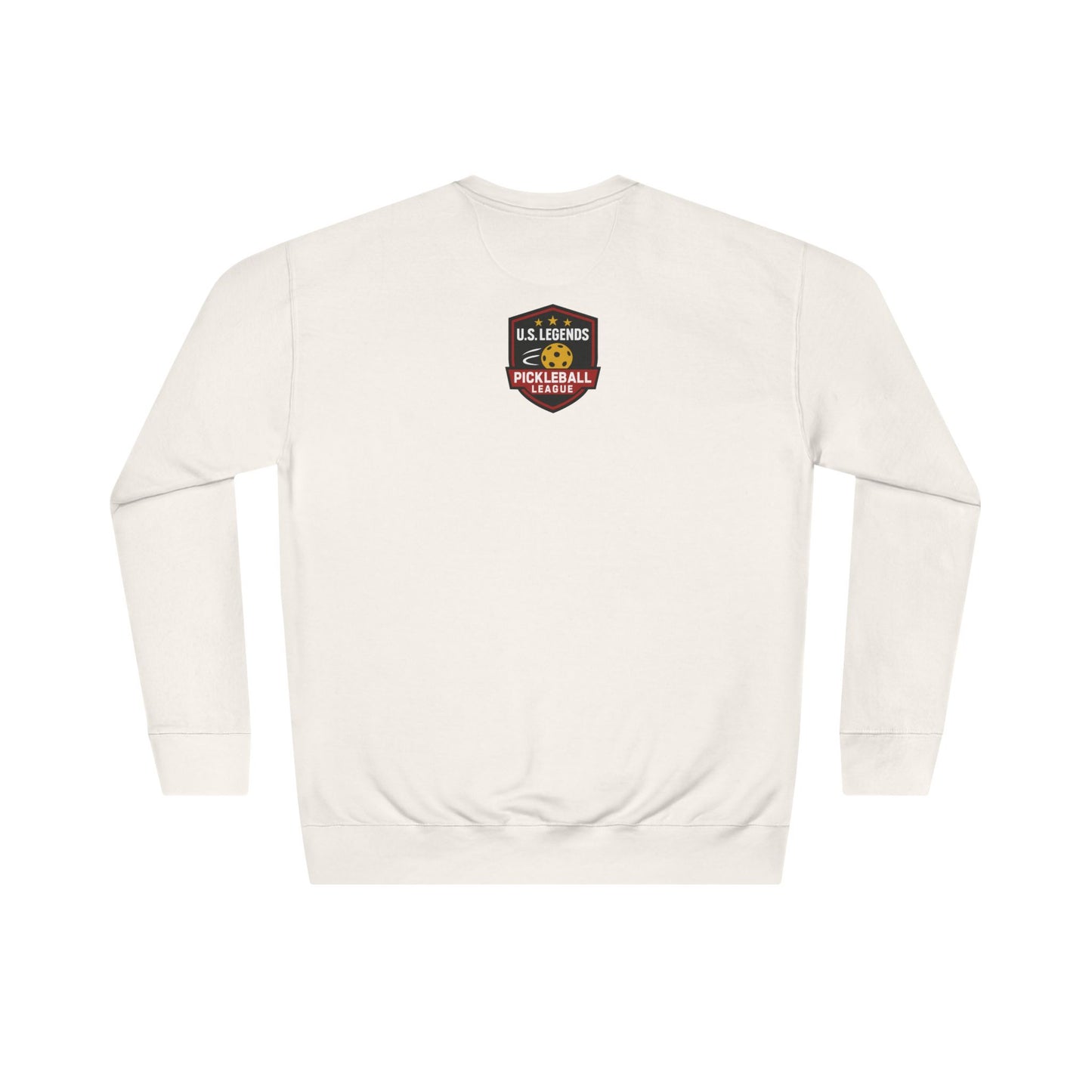 The Del Rays/US Legends Pickleball league on small back - High End Unisex Crew 60/40