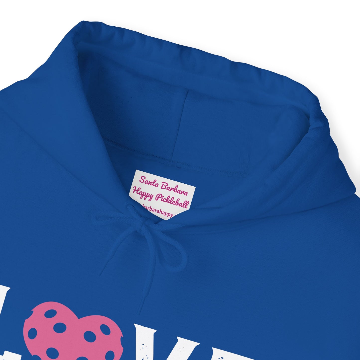 Del Webb Pickleball LOVE Hoodie - 3 pickleball hearts sleeve - can customize sleeves & back - add in notes