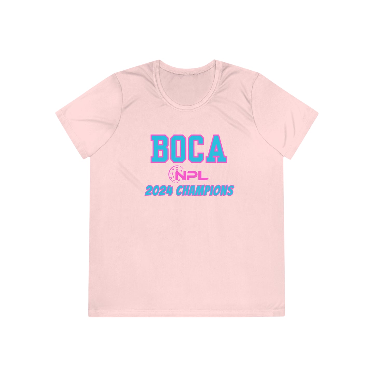 BOCA NPL ‘24 Champions - SPF 40 Ladies Performance T- player’s names on back