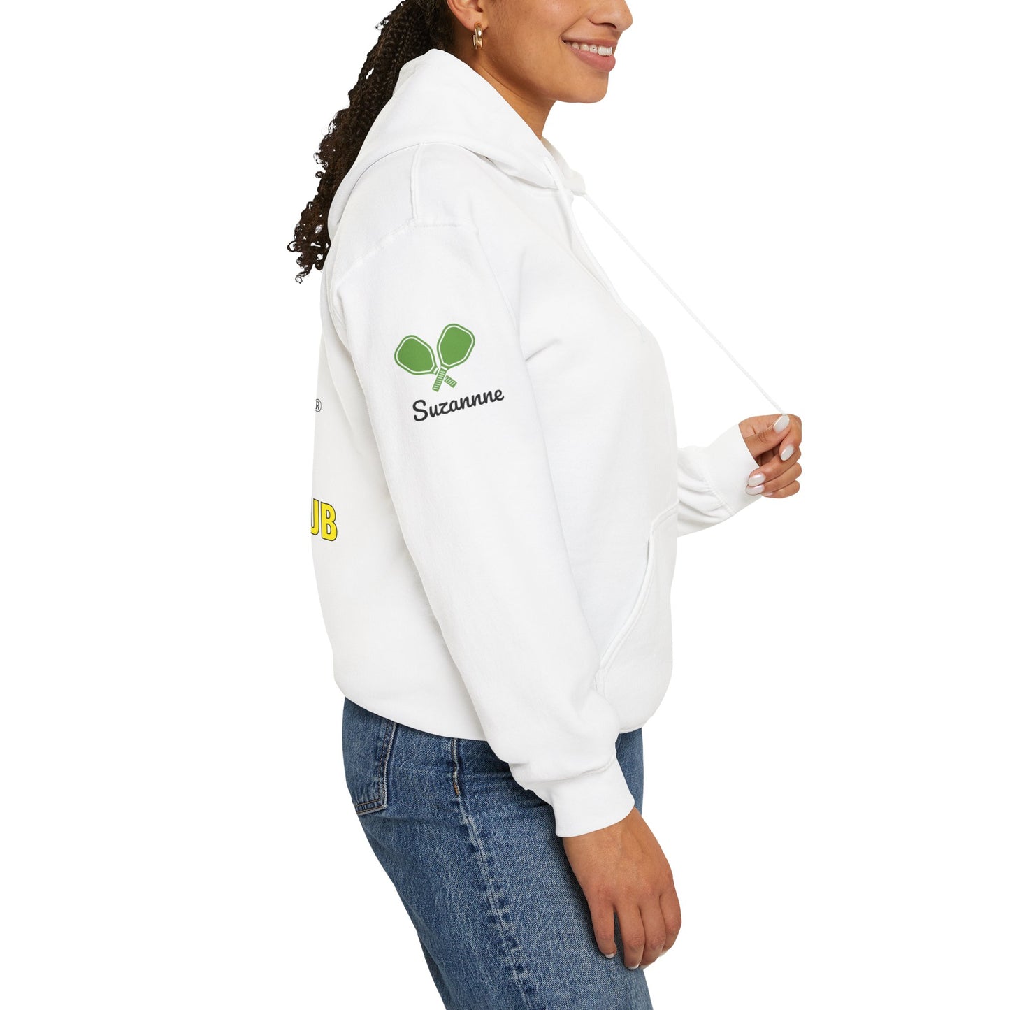 Del Webb Pickleball Club Hoodie - left chest logo/back logo - customize sleeve
