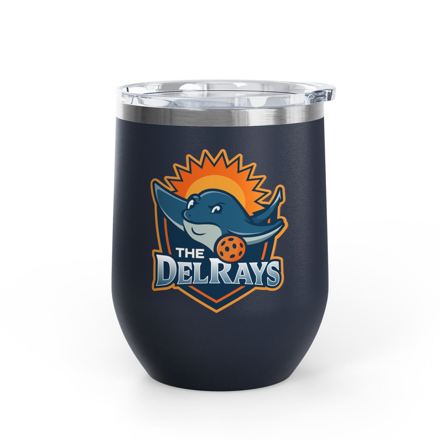 The Del Rays/US Legends Pickleball 2- sided logo Wine Tumbler, 12oz