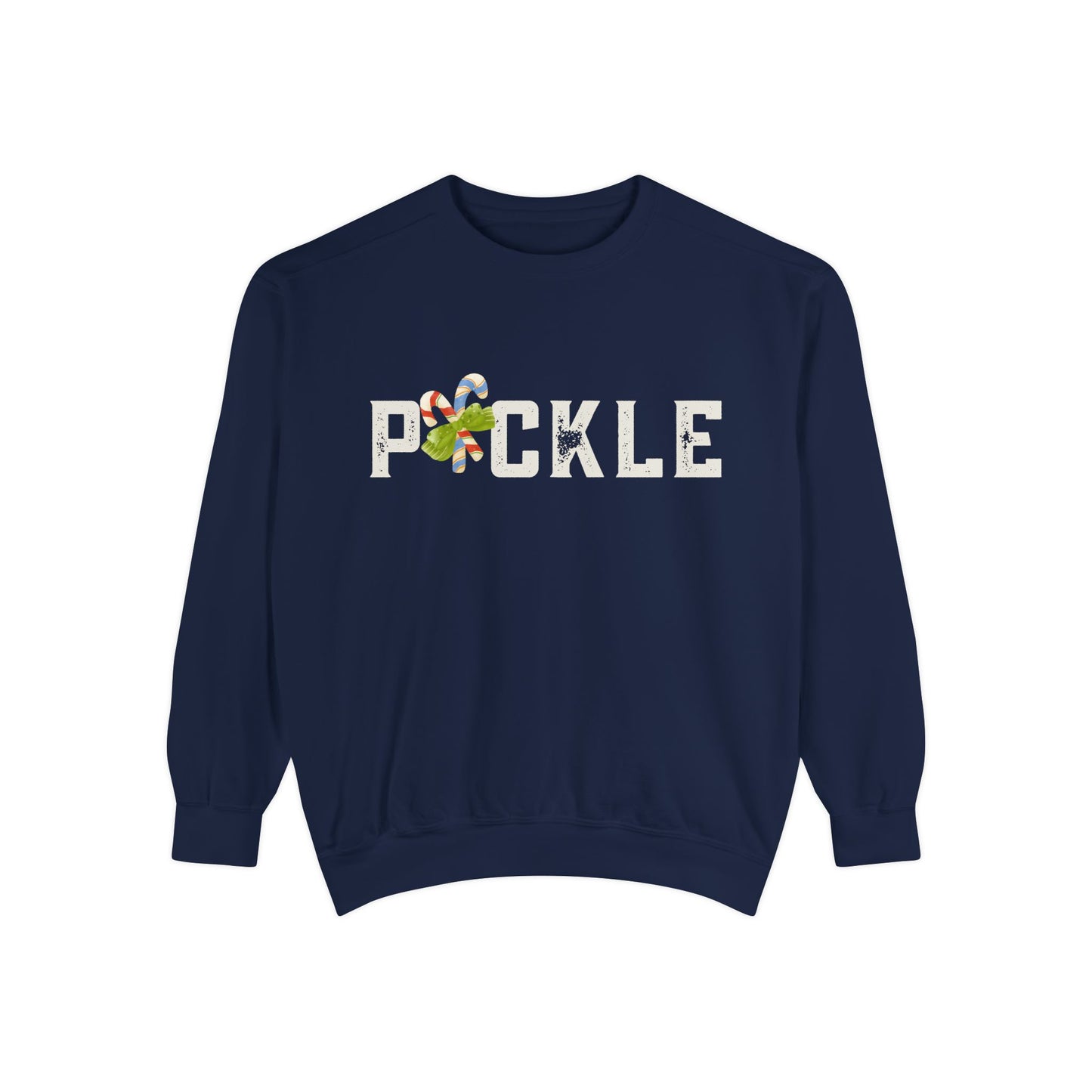 PICKLE Candy Cane MEDIUM weight Garment Dyed, Unisex Crew-Can customize back