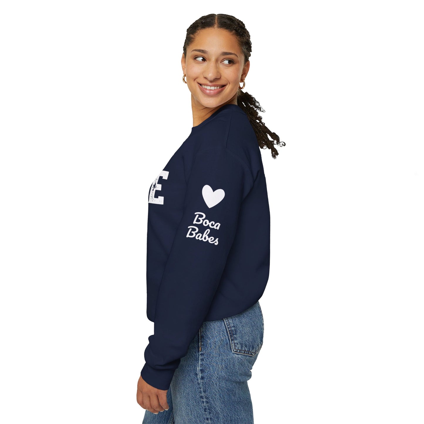 Boca Babes - 50/50 Plush - (heathered & solid colors) personalize sleeve and or back