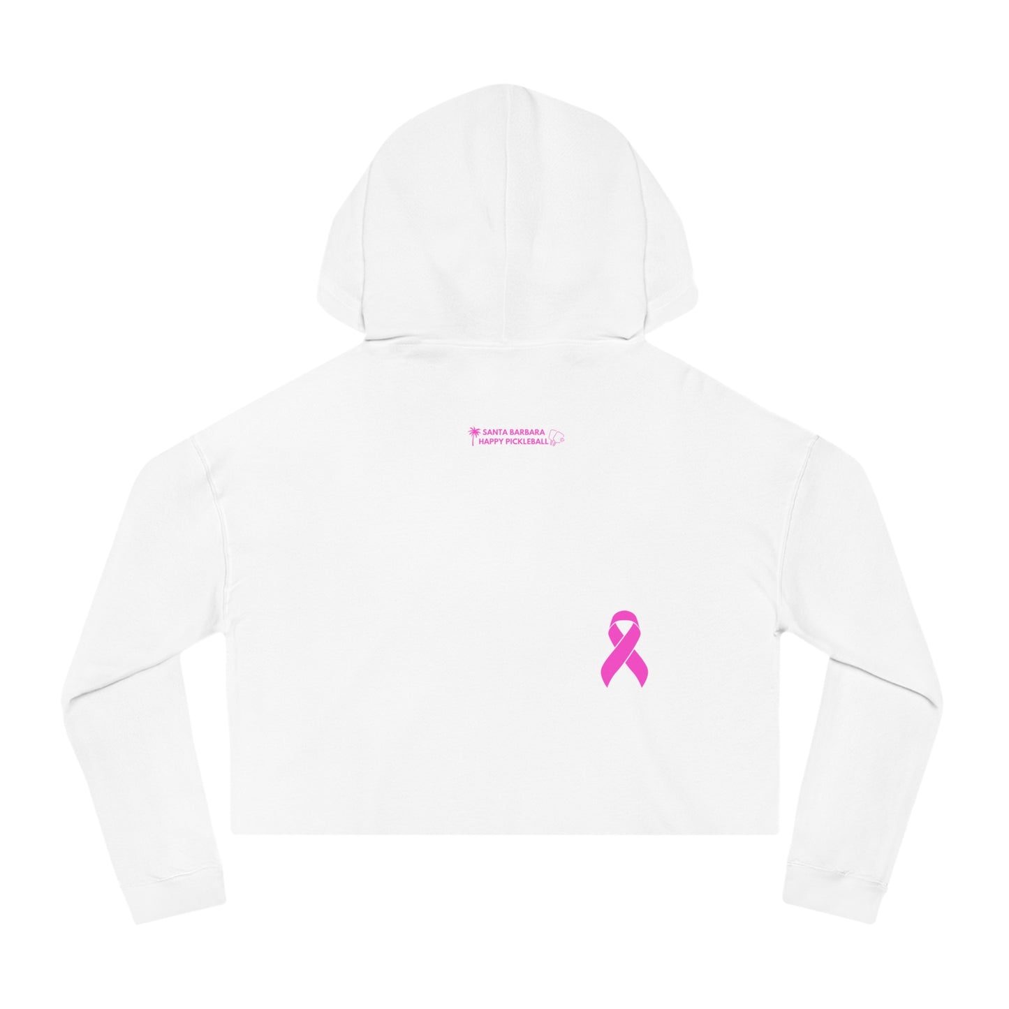 NPL Championship Weekend w/ Ribbon Hot Pink - Women’s Cropped Hooded Sweatshirt