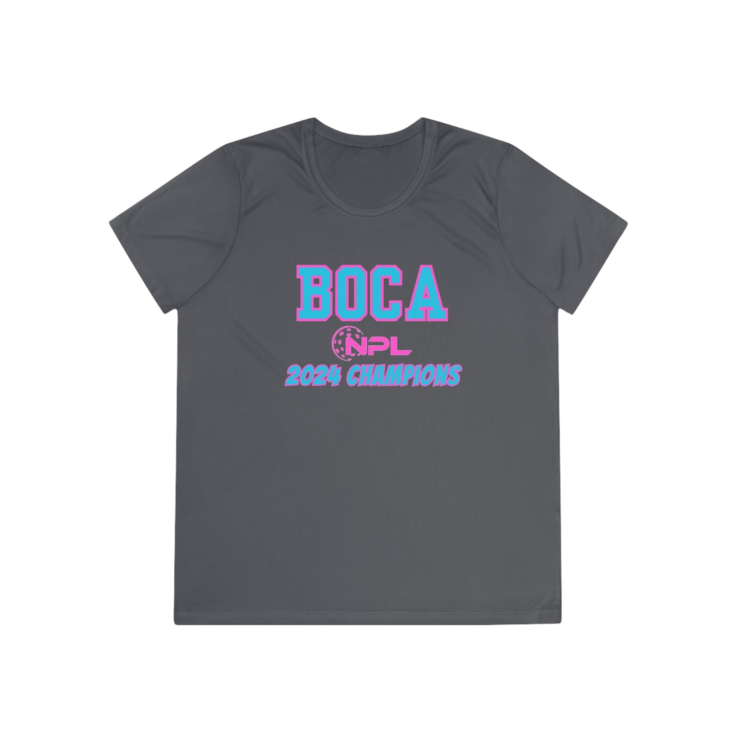 BOCA NPL ‘24 Champions - SPF 40 Ladies Performance T- player’s names on back
