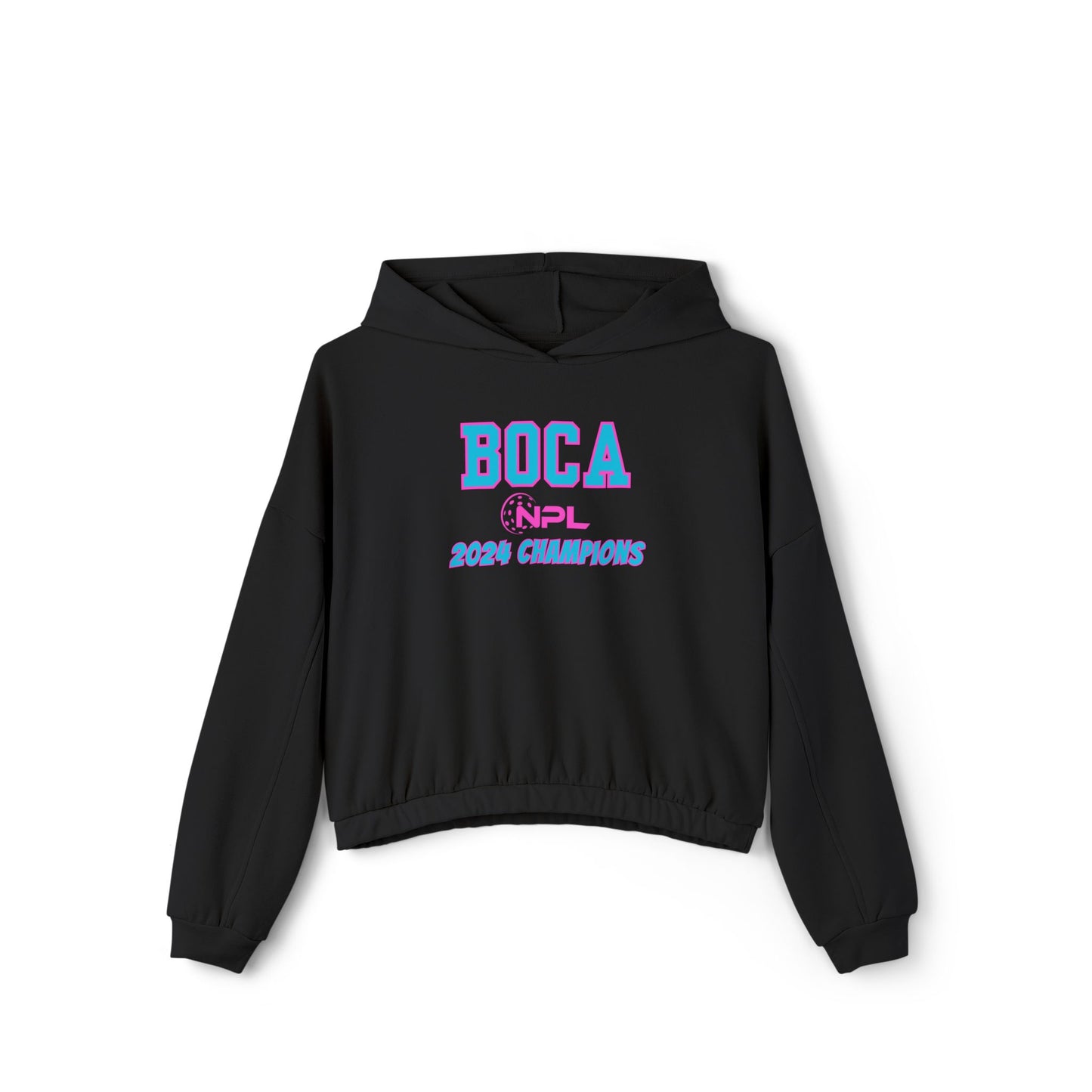 BOCA no back art NPL ‘24 Champions Women's Cinched Bottom Hoodie