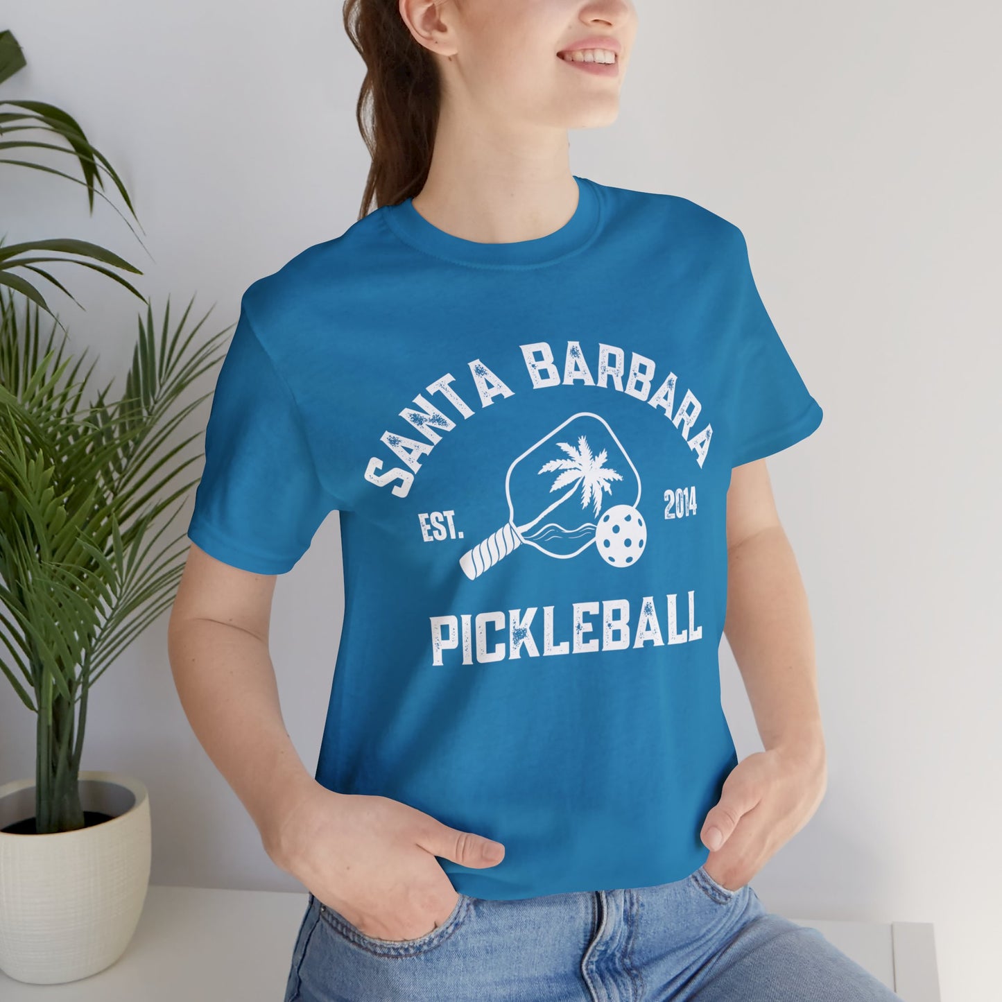 Santa Barbara Pickleball original - 2 day - Unisex 100% airline cotton Jersey Short Sleeve Tee