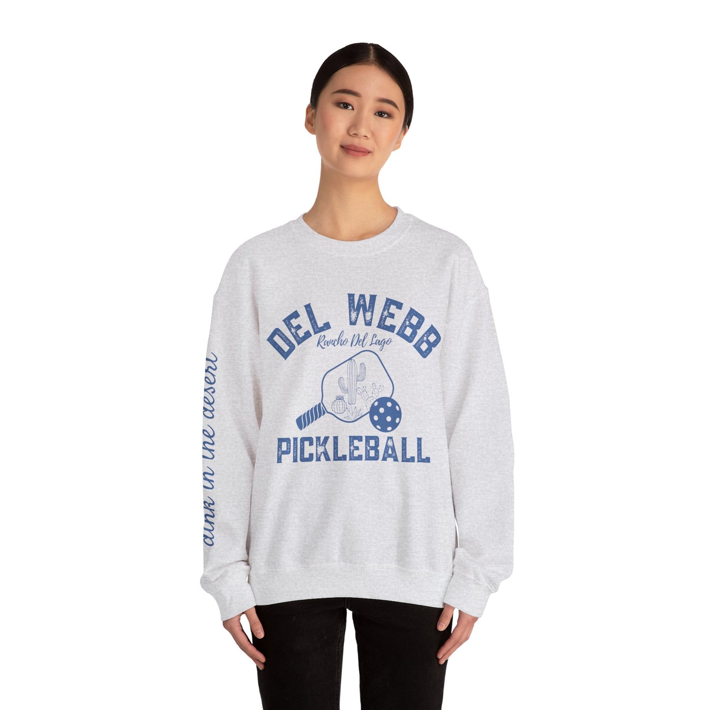 Copy of Del Webb Pickleball Beachy Style - Dink in the Desert - Unisex Crew -ca add name to sleeve with paddles