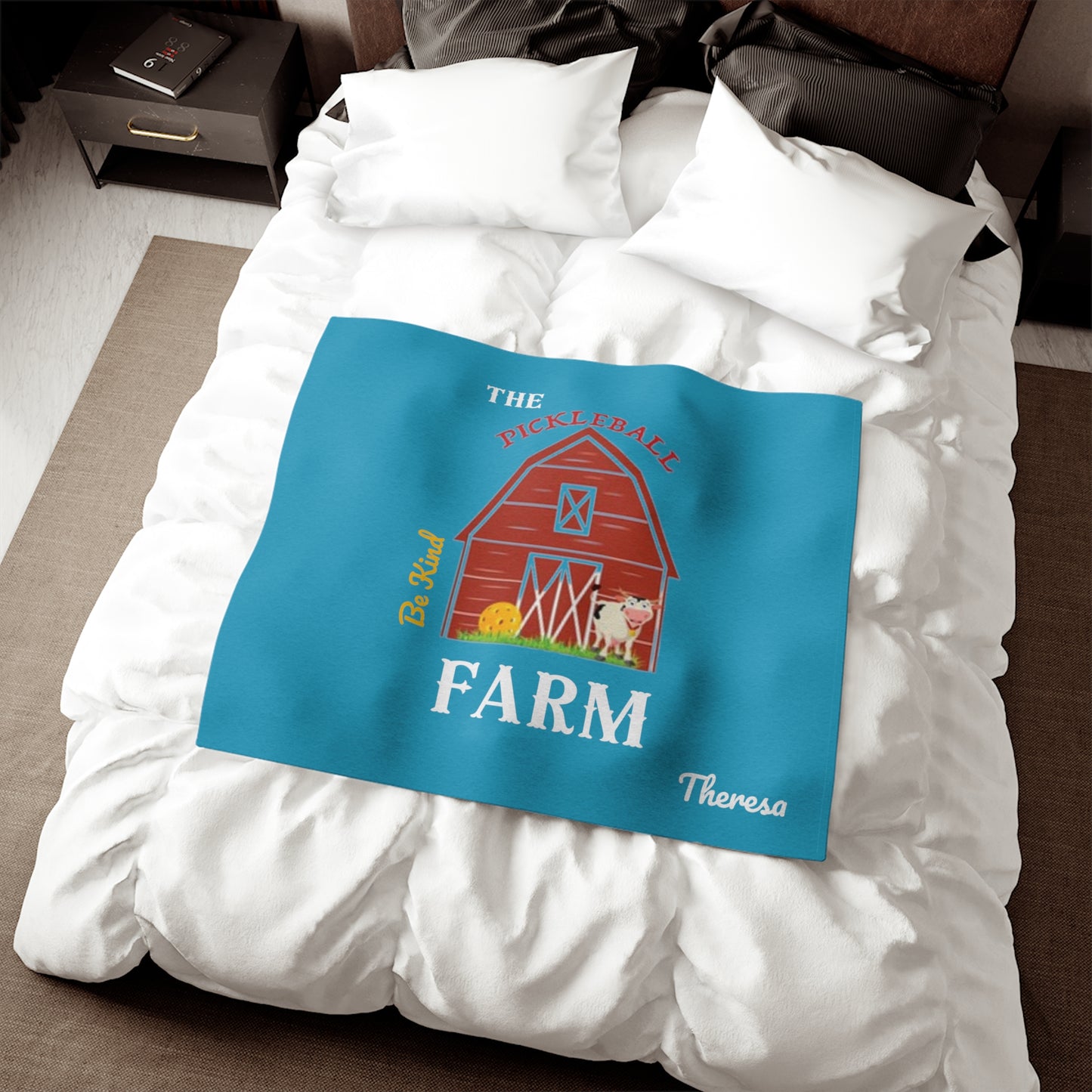 The Pickleball Farm Sweatshirt Blanket. Customizable - available in 10 colors