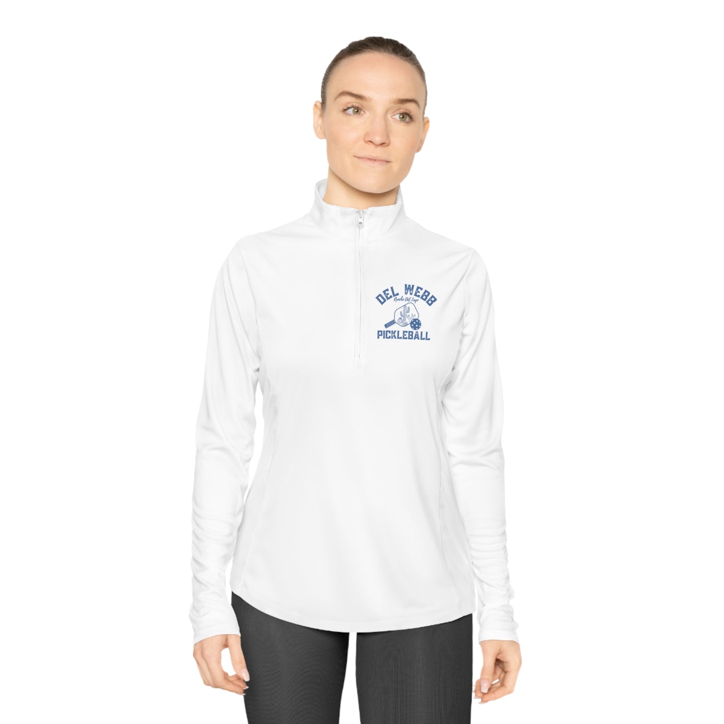 Del Webb Pickleball - SPF 40 Moisture Wicking, Ladies Quarter-Zip Pullover