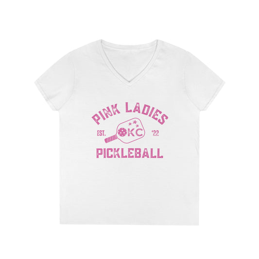 Pink Ladies' V-Neck T-Shirt 100% cotton