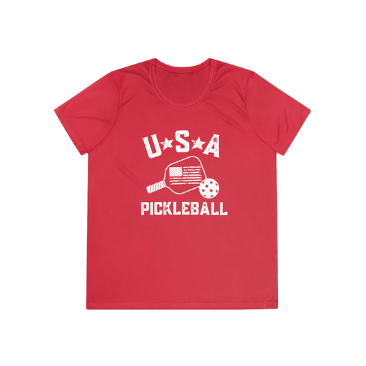 USA Pickleball - Ladies Fit SPFb 40 Moisture-wicking Competitor Tee